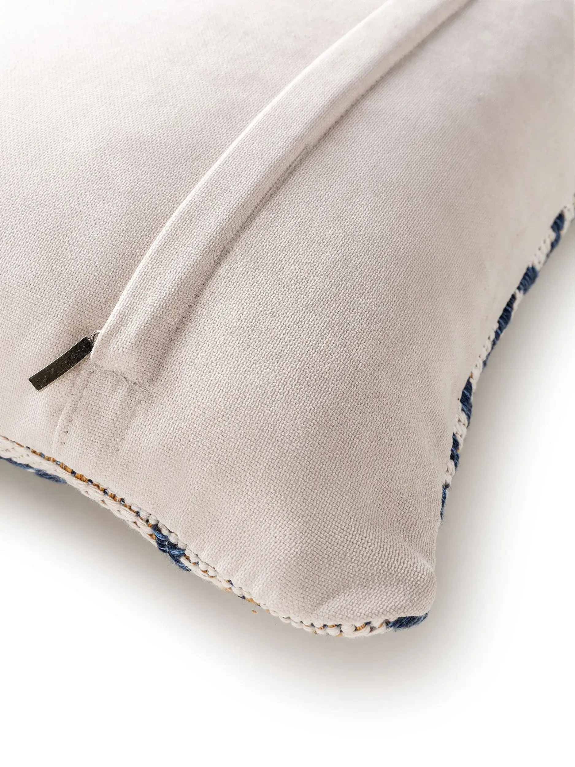 Kissenbezug Palma Blau/Gelb im Design Geometrisch aus 100% Baumwolle von benuta Nest