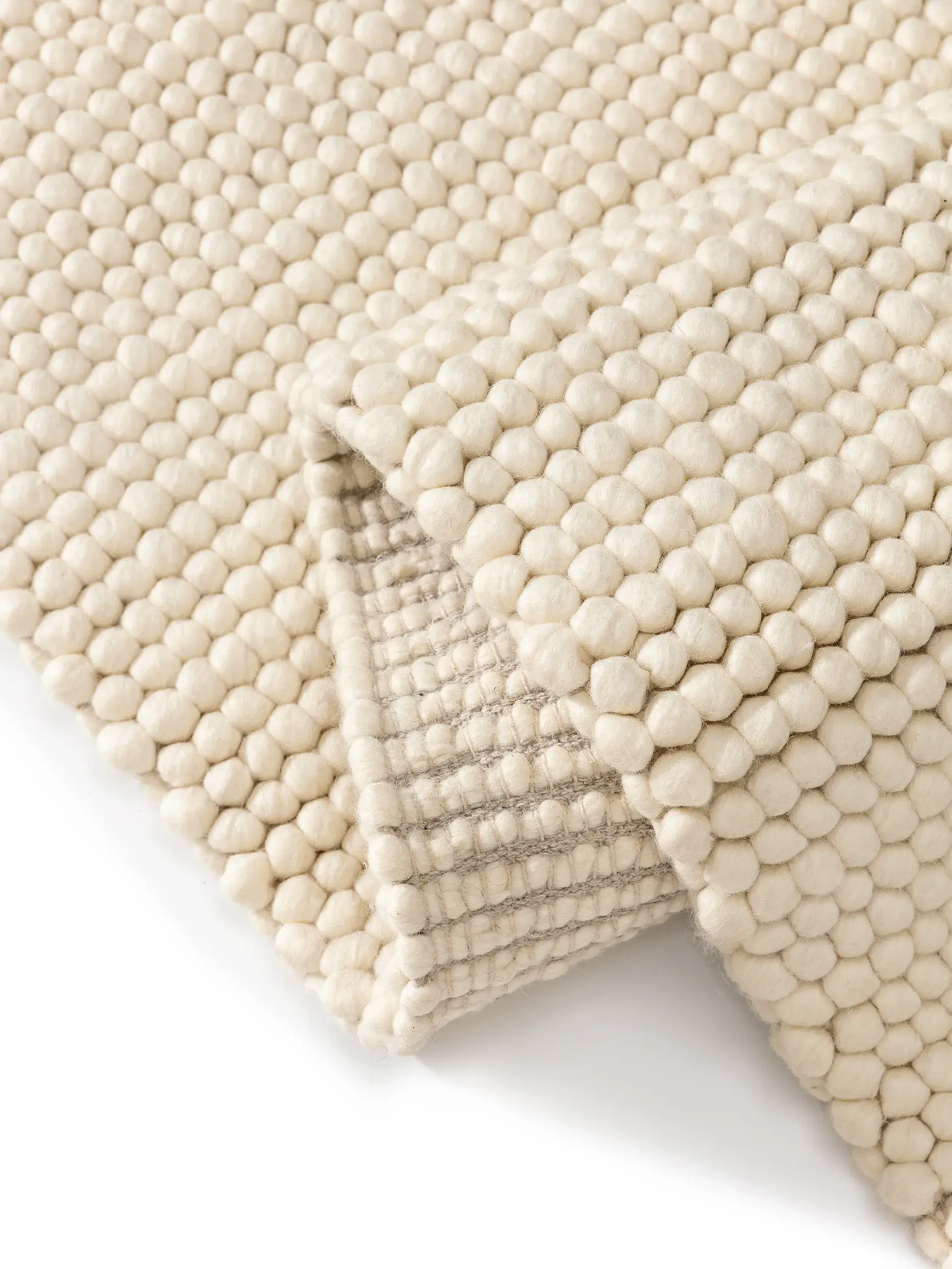 Teppich aus 70% Wolle, 30% Polyester in Beige mit 70% Wolle, 30% Polyester hohem Flor von benuta Pure