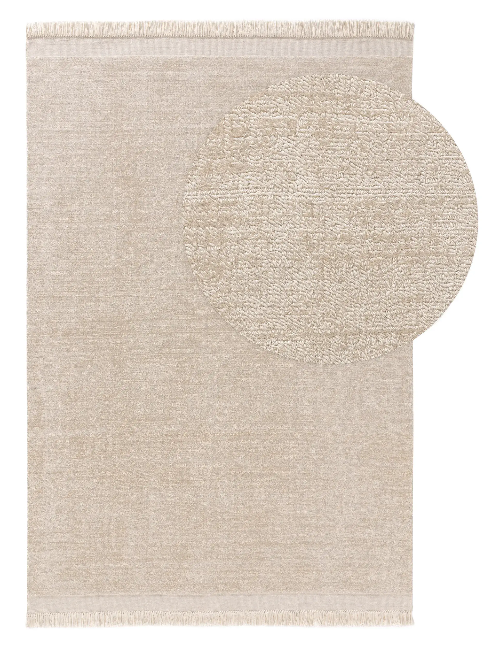 Koberec z 80% Polyester, 20% Baumwolle v Beige s vlasem výšky 80% Polyester, 20% Baumwolle od benuta Pure