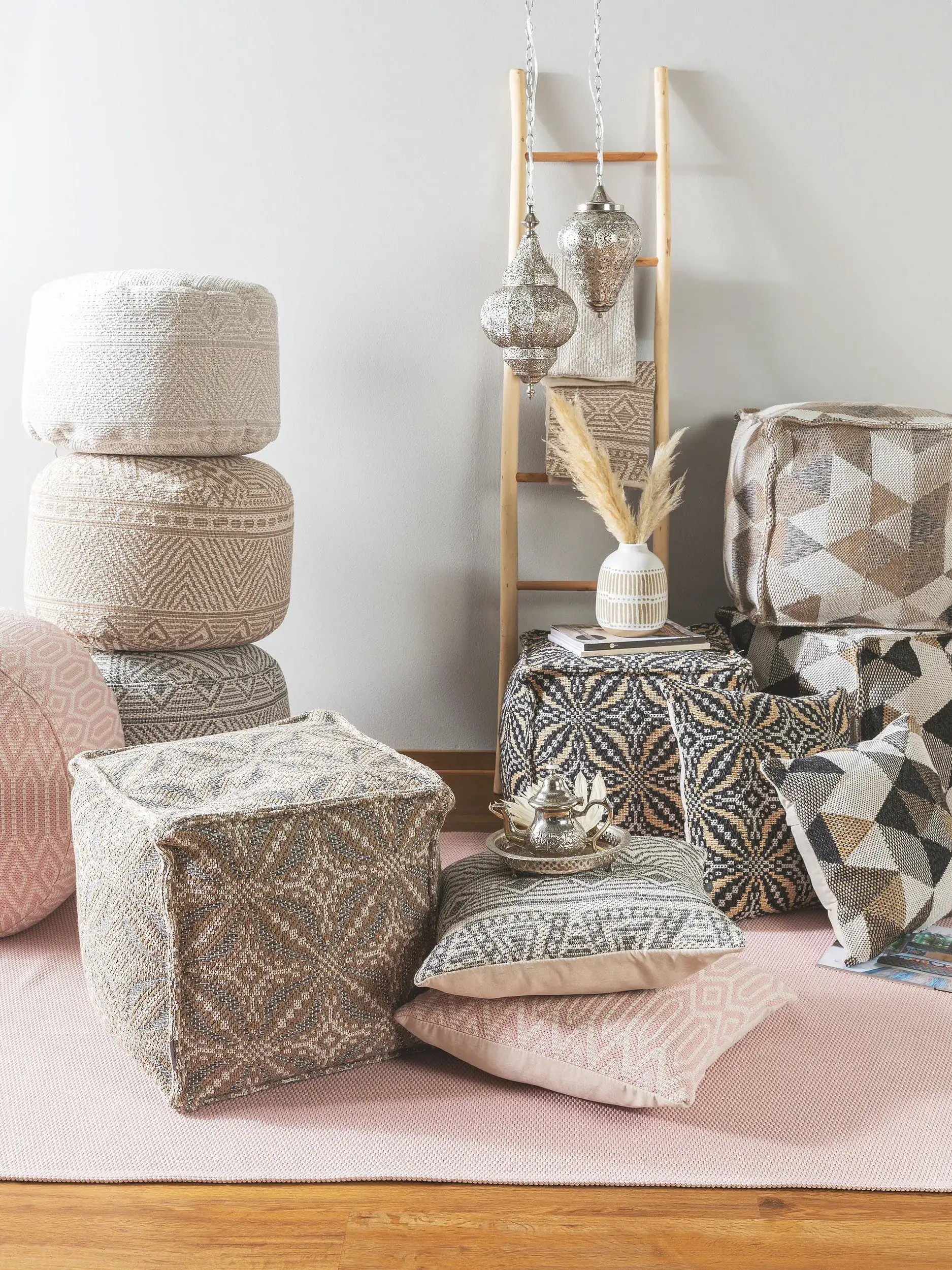 Cushion Cover Nizza Beige in Kilim design made of 100% Cotton by benuta Nest