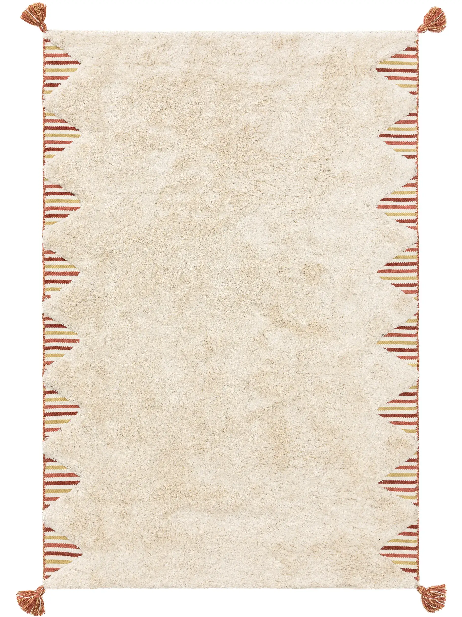 Teppich aus 100% Wolle in Grau mit 100% Wolle hohem Flor von Lytte