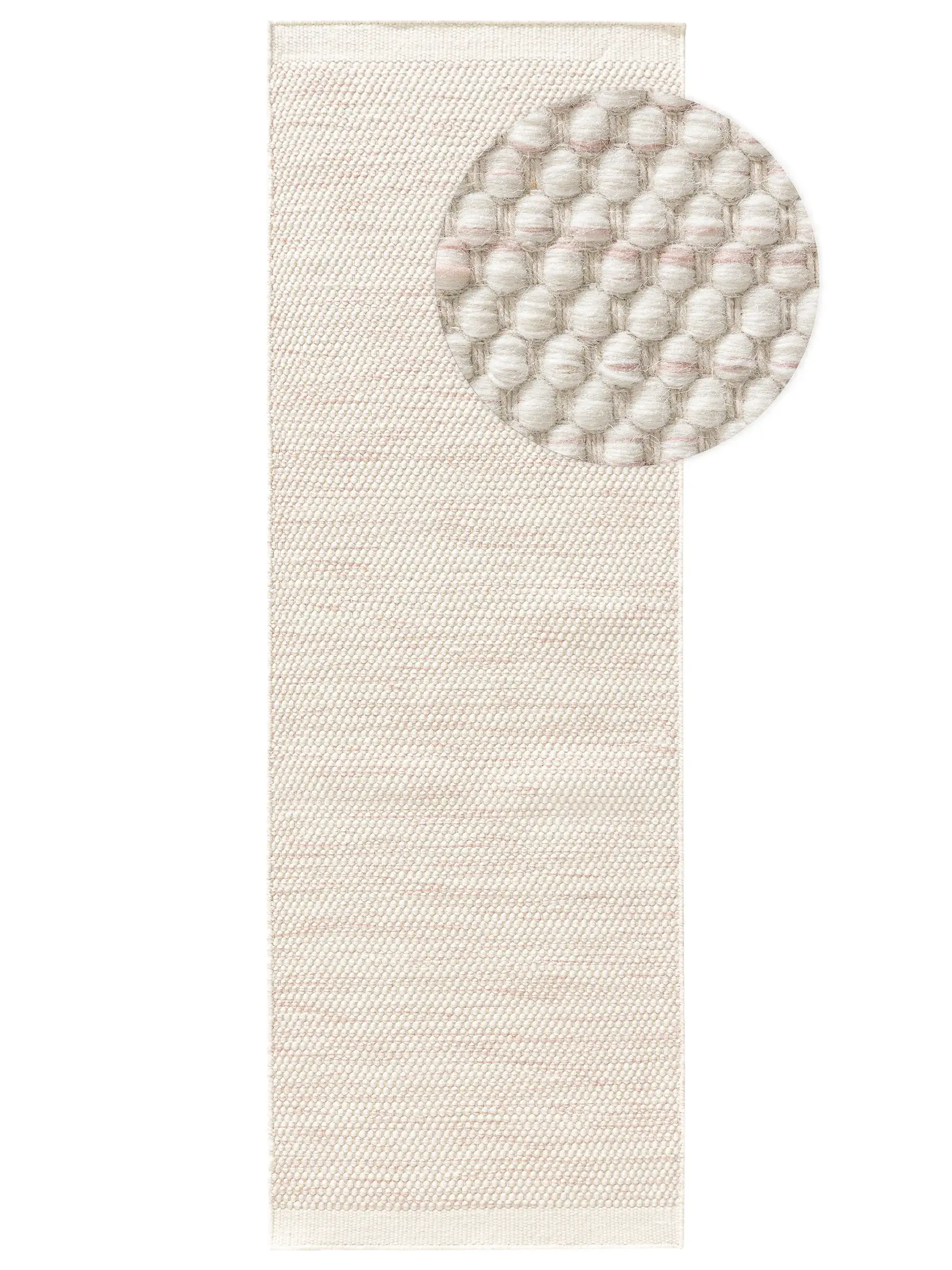 Teppich aus 100% Wolle in Rosa mit 100% Wolle hohem Flor von Lytte
