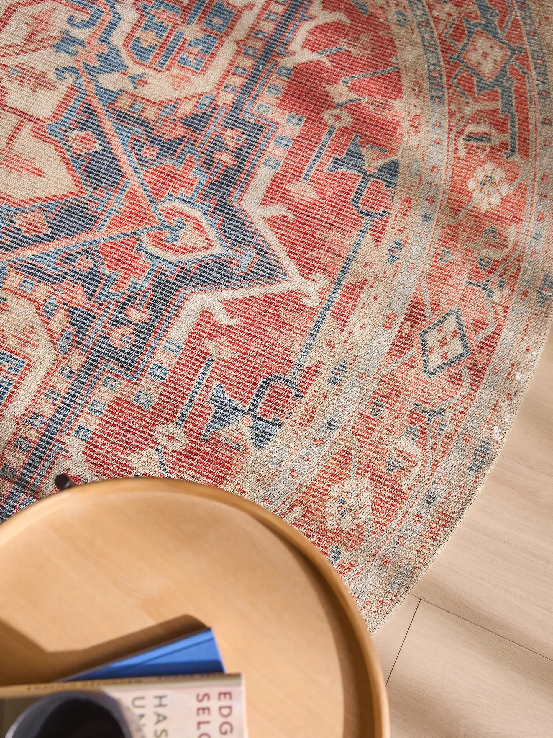 Teppich aus 50% Polyester, 50% Polycotton in Rot mit 50% Polyester, 50% Polycotton hohem Flor von benuta Nest