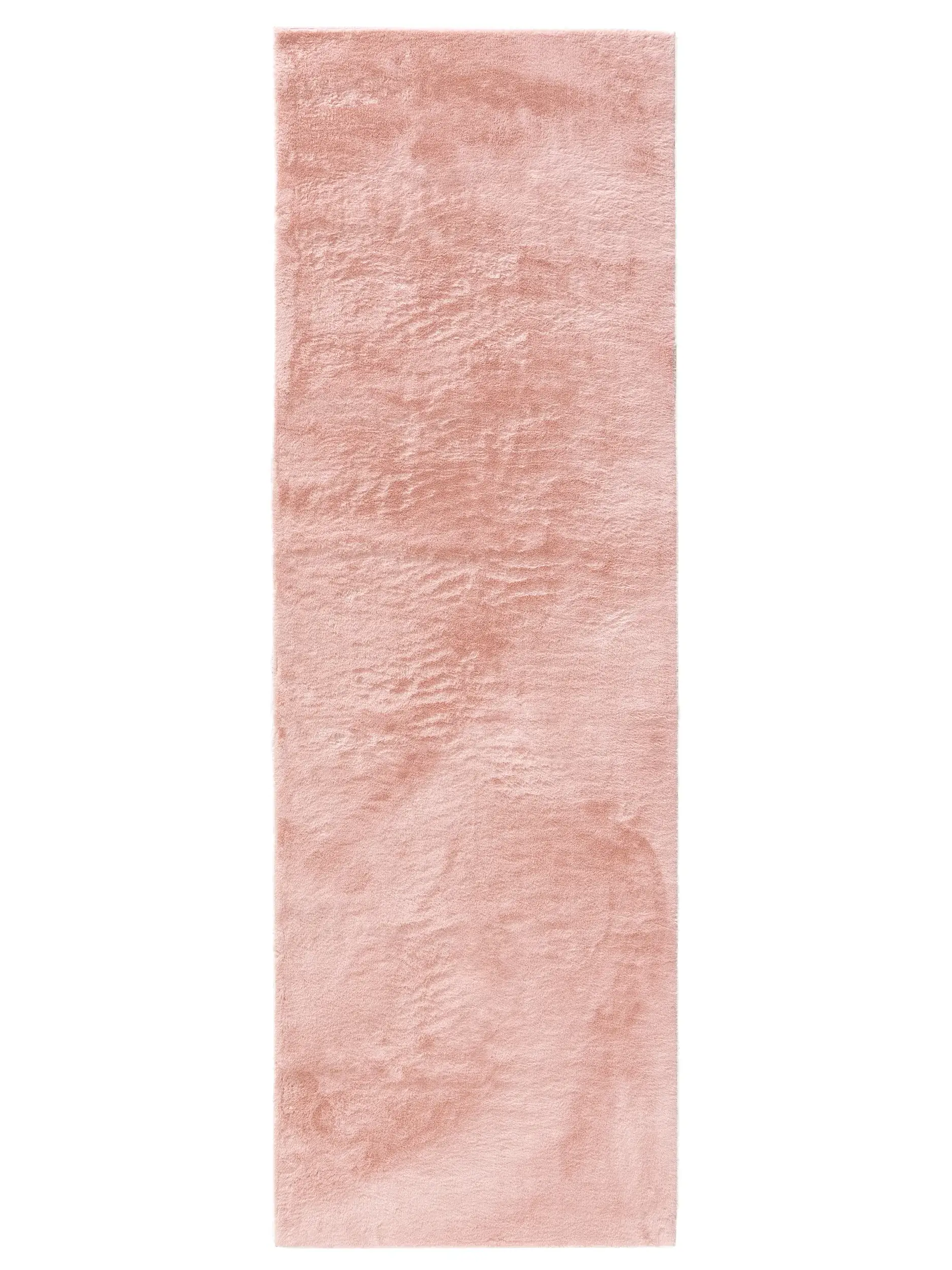 Rug made of 100% Polyester in Pink with a 100% Polyester high pile by benuta Basic