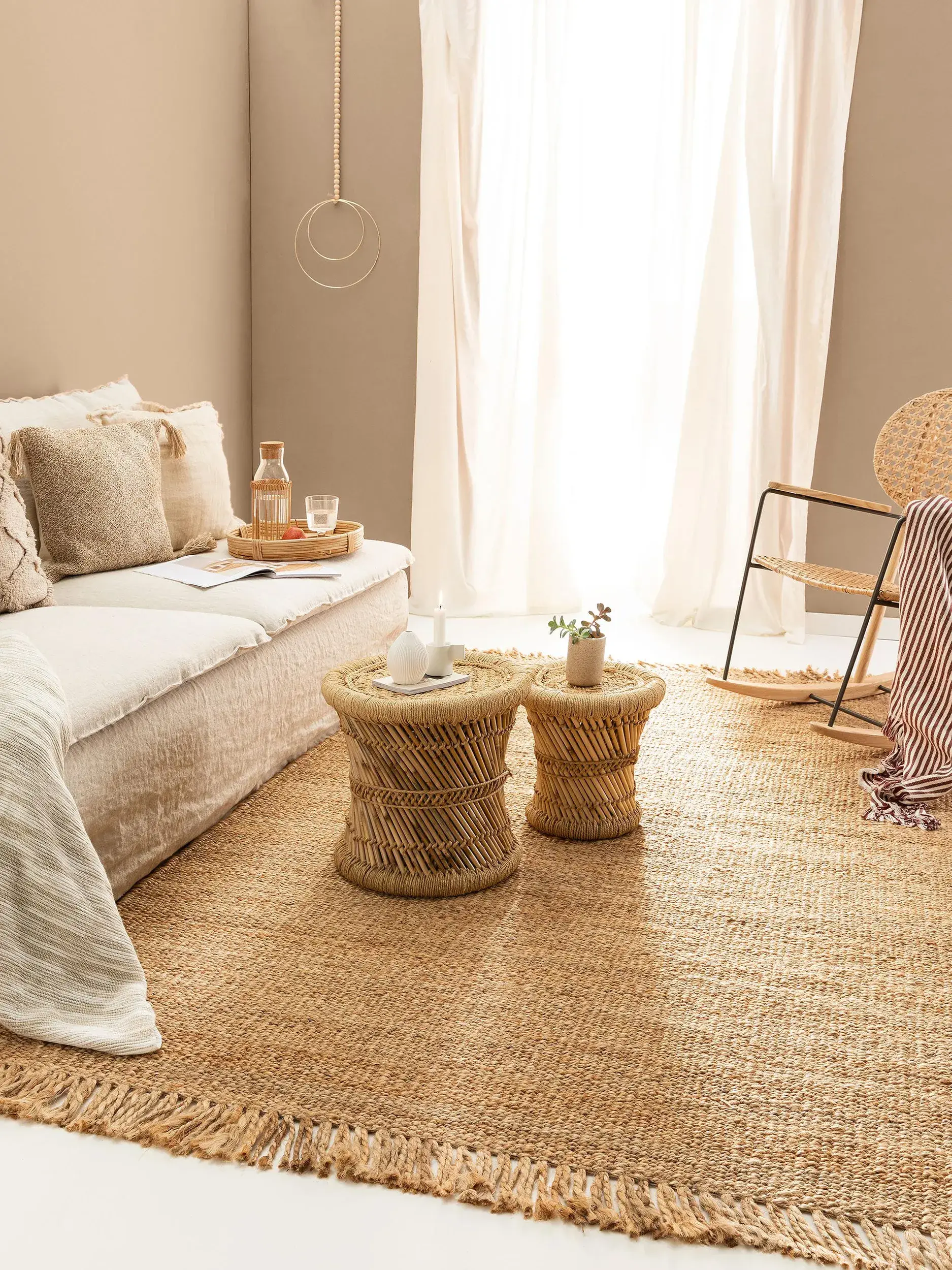Tapis Jork en 100% Jute en Marron de benuta pure