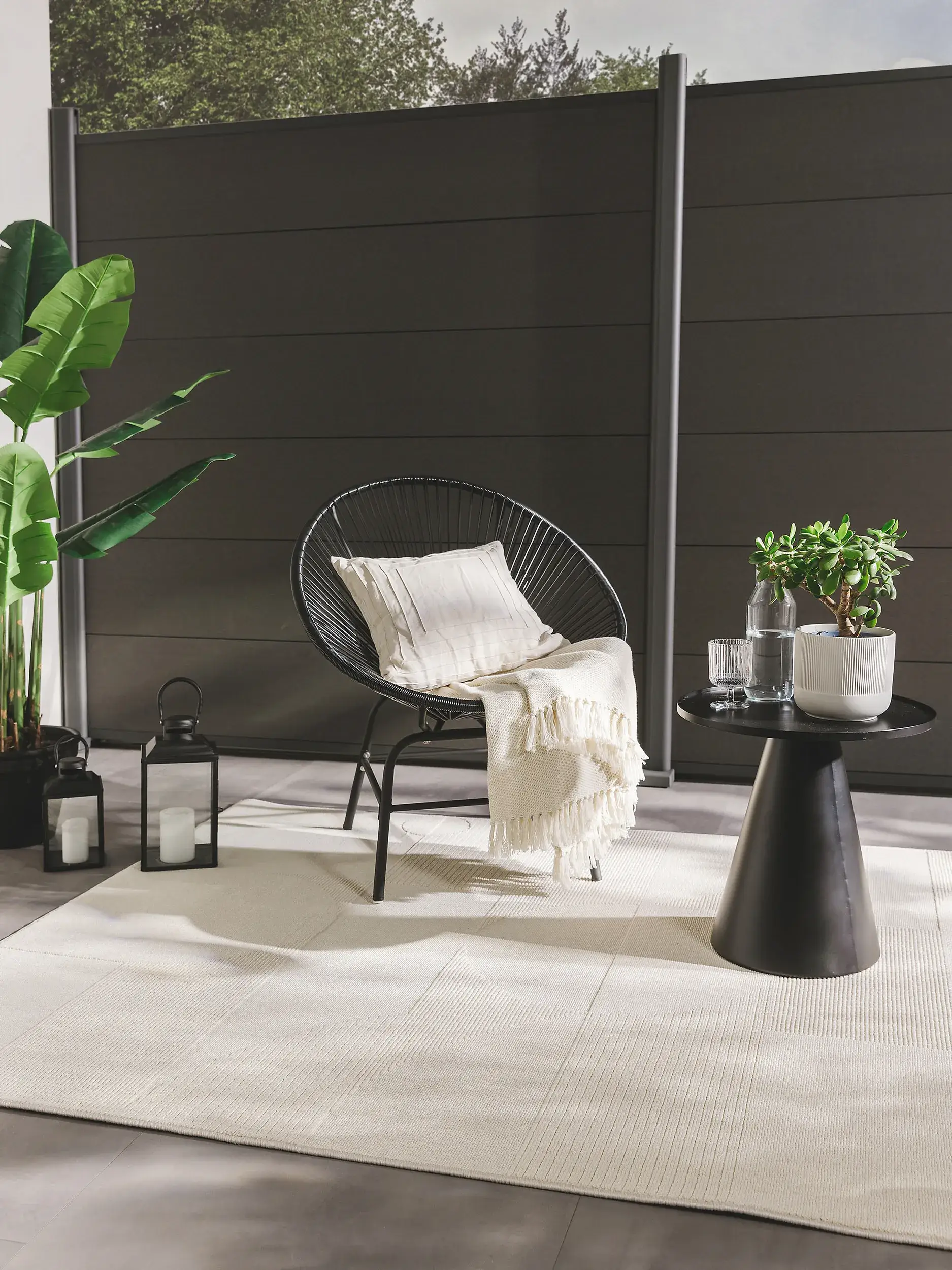 Tapis en 100% Polypropylène en Blanc avec une pile de 100% Polypropylène de hauteur de benuta POP
