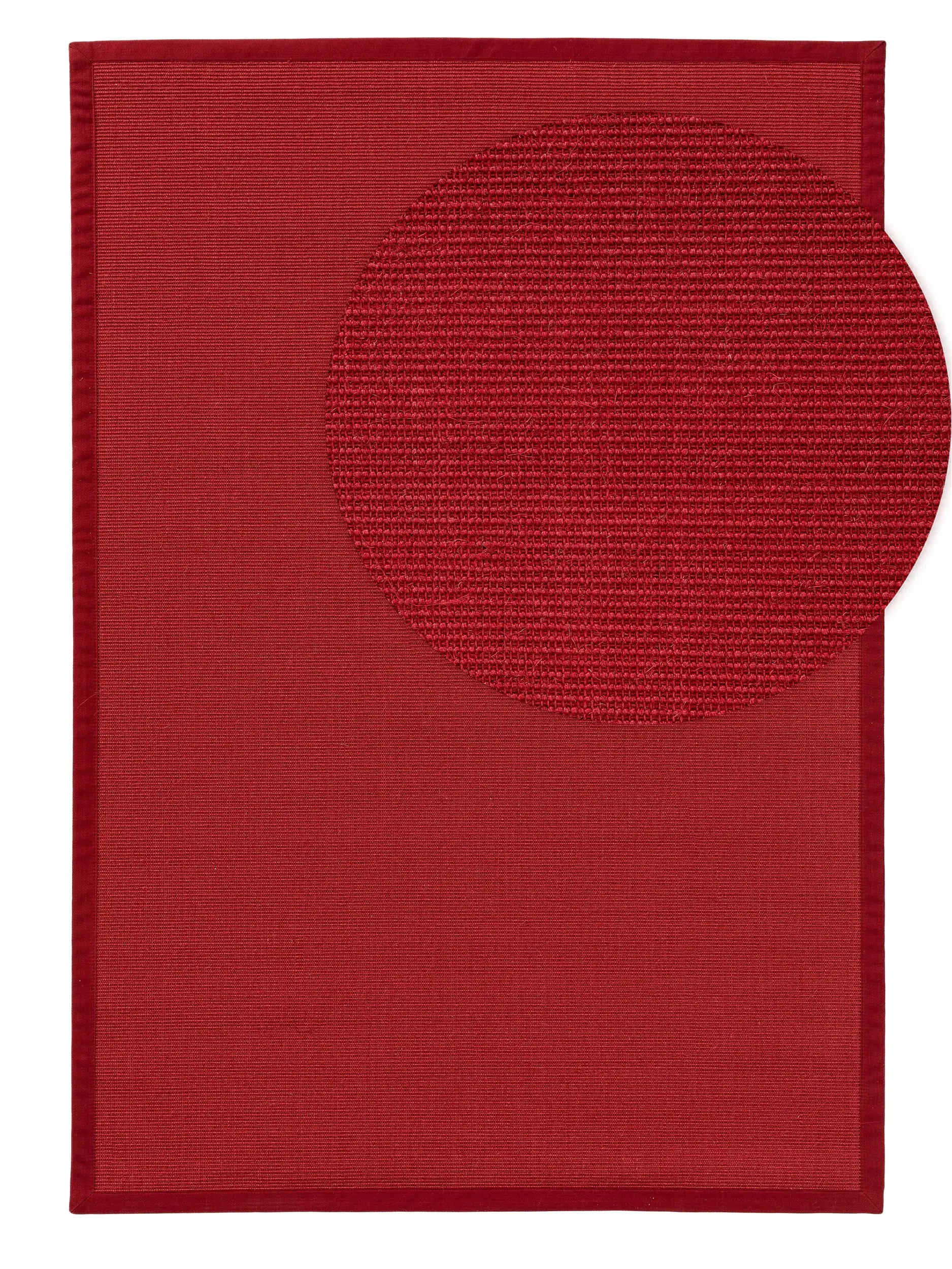 Teppich aus 100% Sisal in Rot mit 100% Sisal hohem Flor von benuta Nest