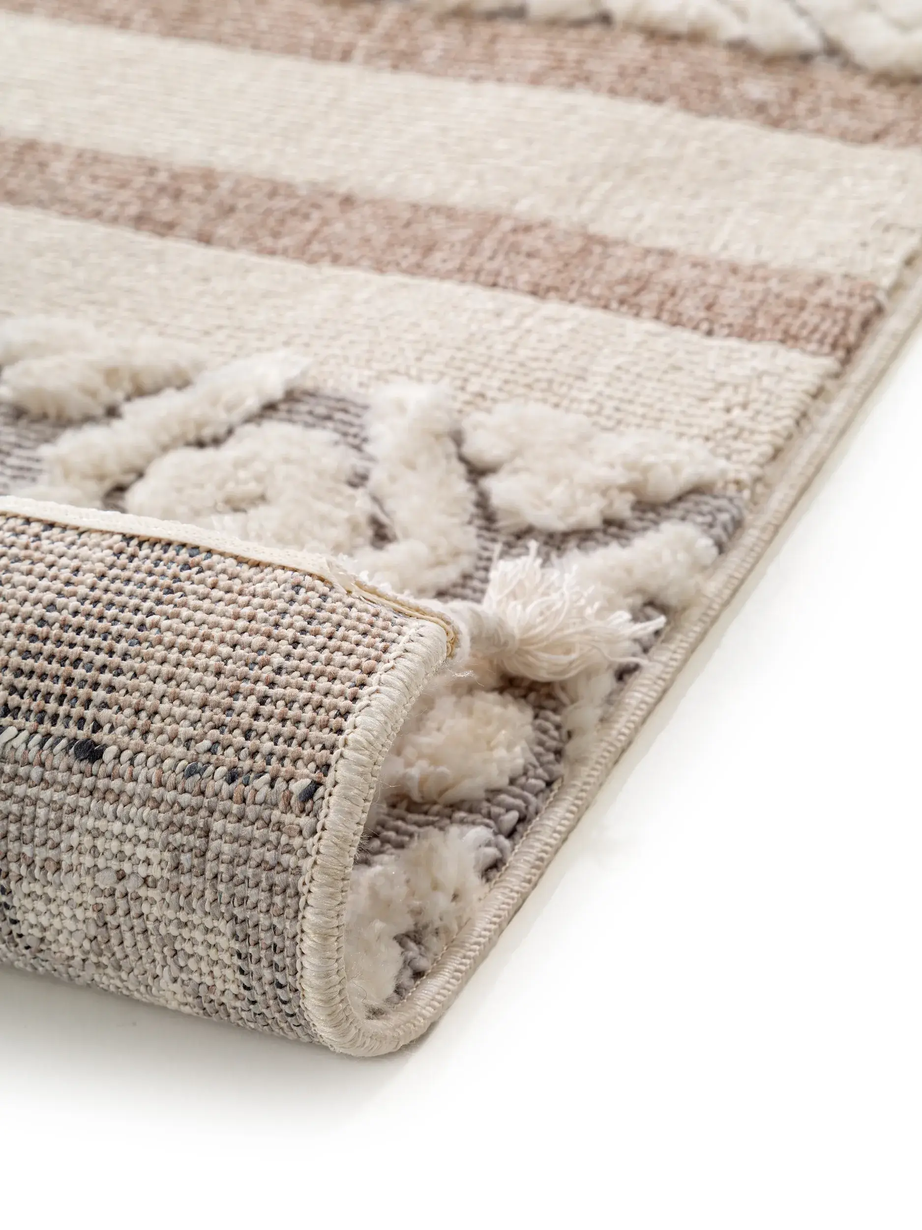 Tappeto di 100% Poliestere in Beige con pelo alto 100% Poliestere da benuta POP