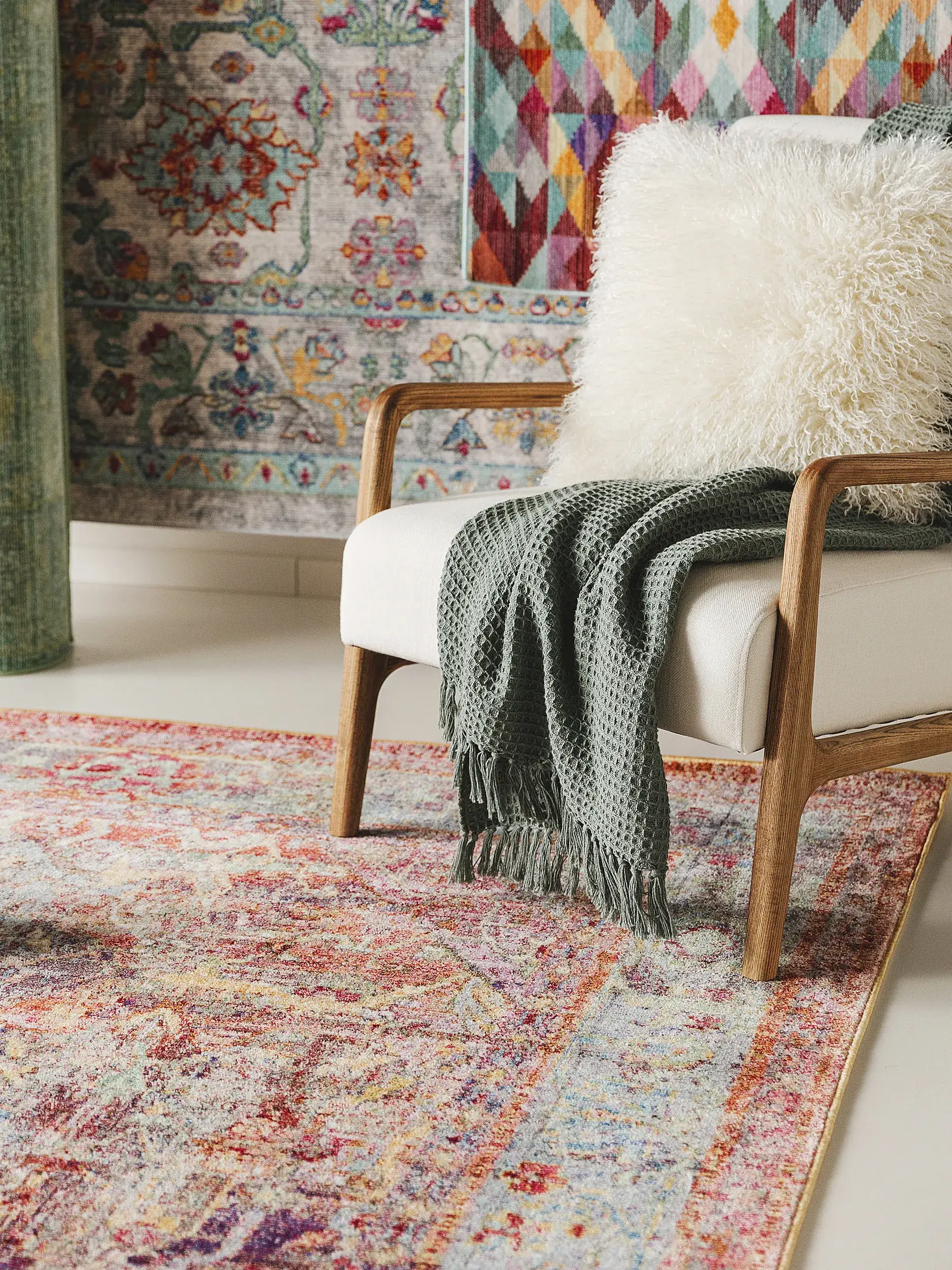 Teppich aus 100% Polyester in Multicolor mit 100% Polyester hohem Flor von benuta Nest