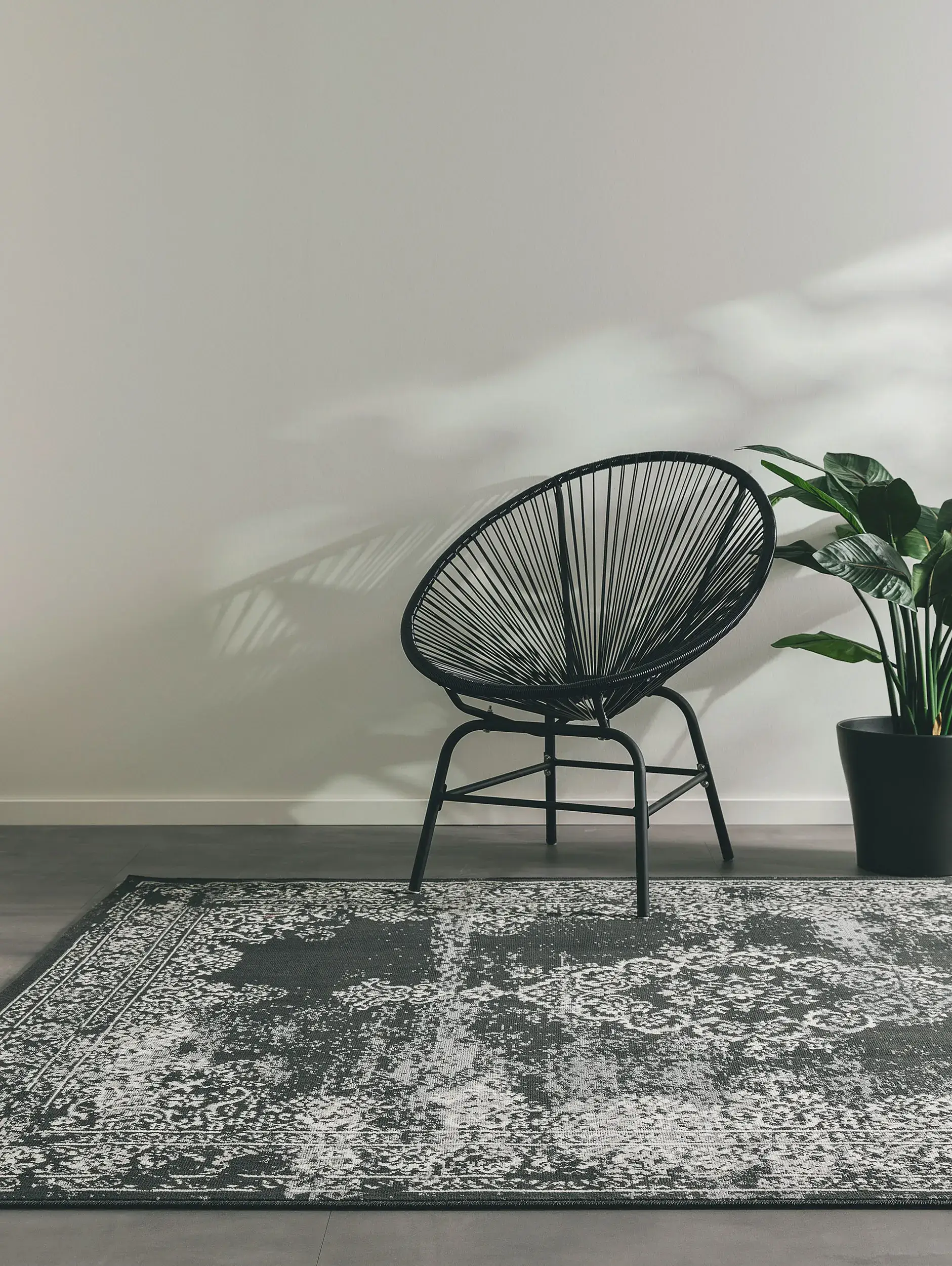 Rug Antique made of 100% Polypropylen in Black/White by benuta Nest