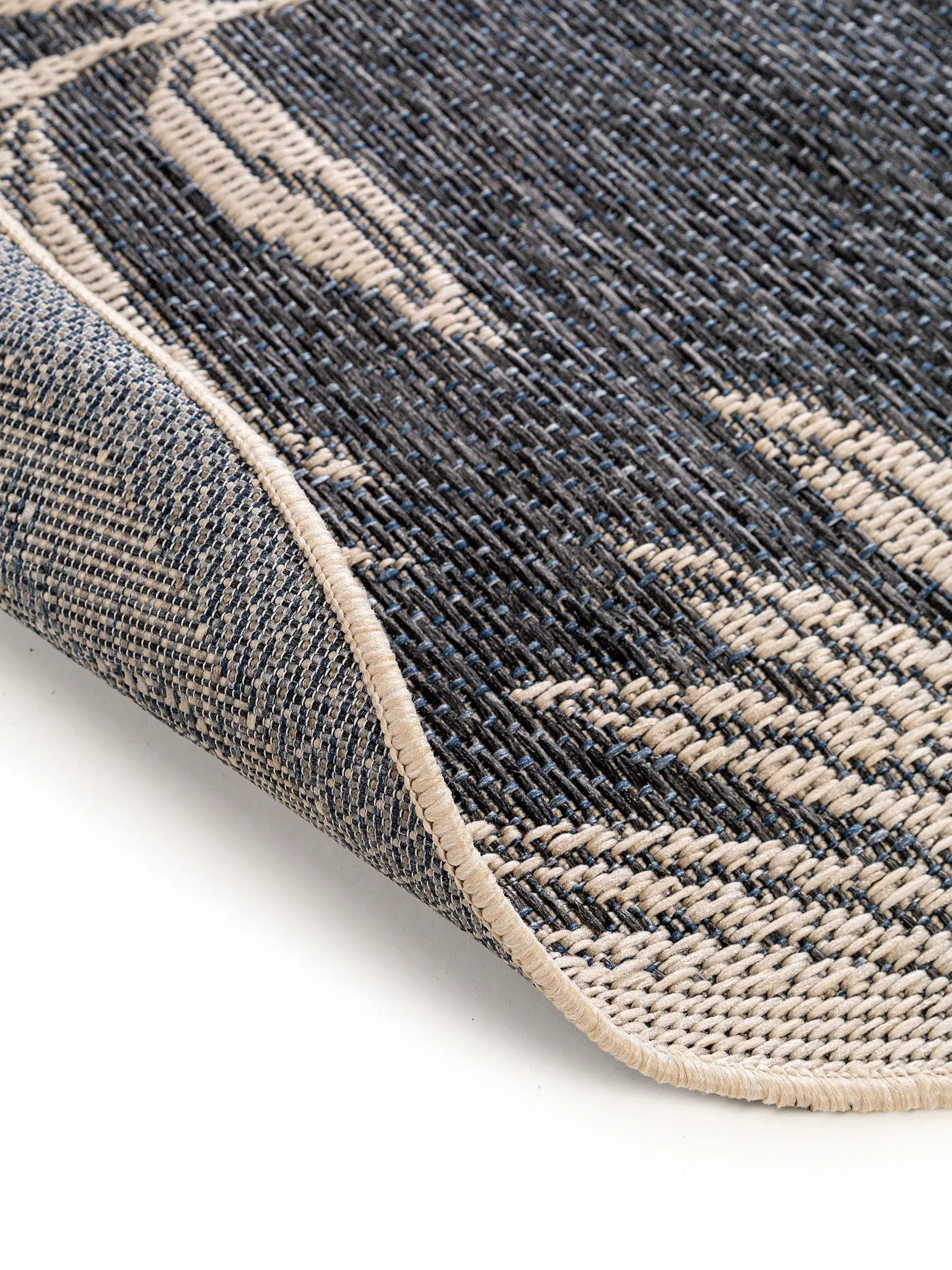 Teppich aus 100% Polypropylen in Blau mit 100% Polypropylen hohem Flor von benuta Nest