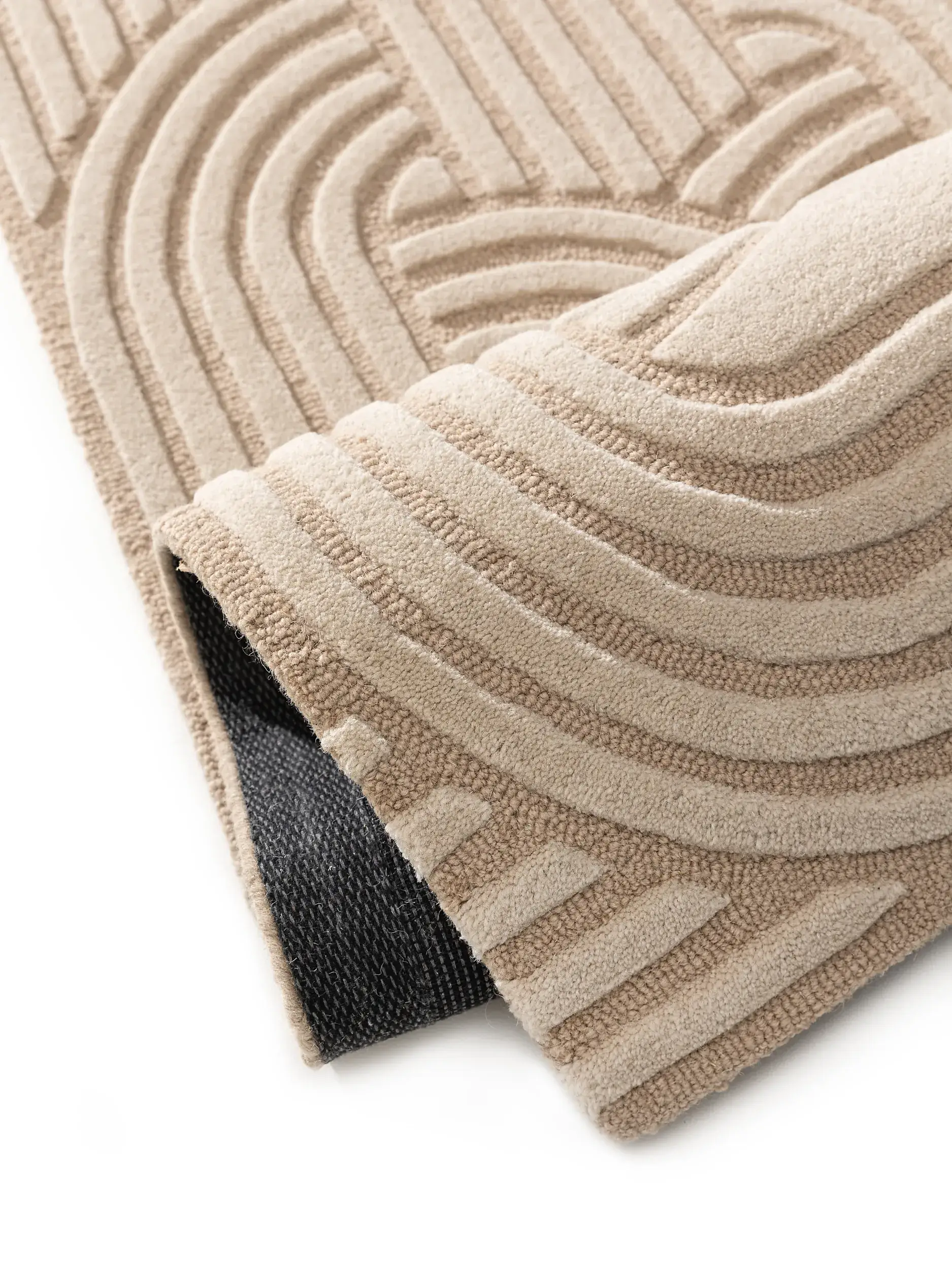 Teppich aus 80% Wolle, 20% Wolle (from New Zealand) in Beige mit 80% Wolle, 20% Wolle (from New Zealand) hohem Flor von benuta Pure