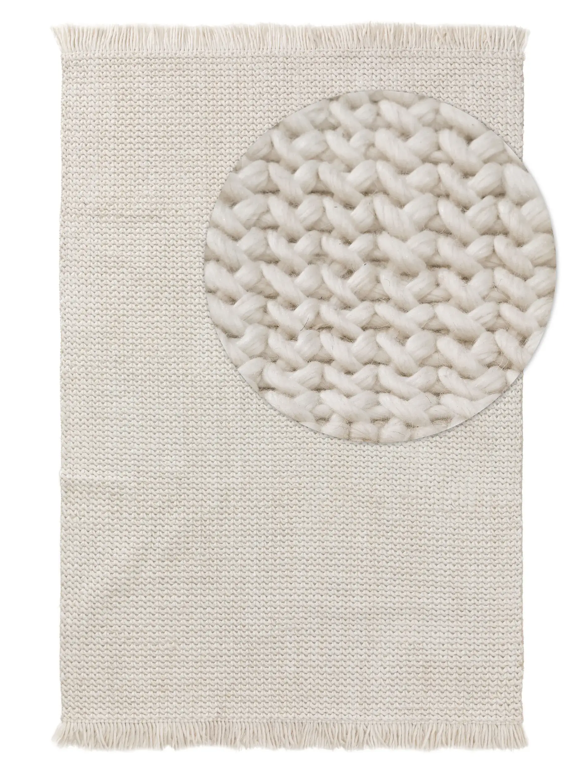 Alfombra de 60% Lana, 40% Poliéster en Blanco con un pelo de {{Placeholder_Pile Height}} de altura de benuta pure
