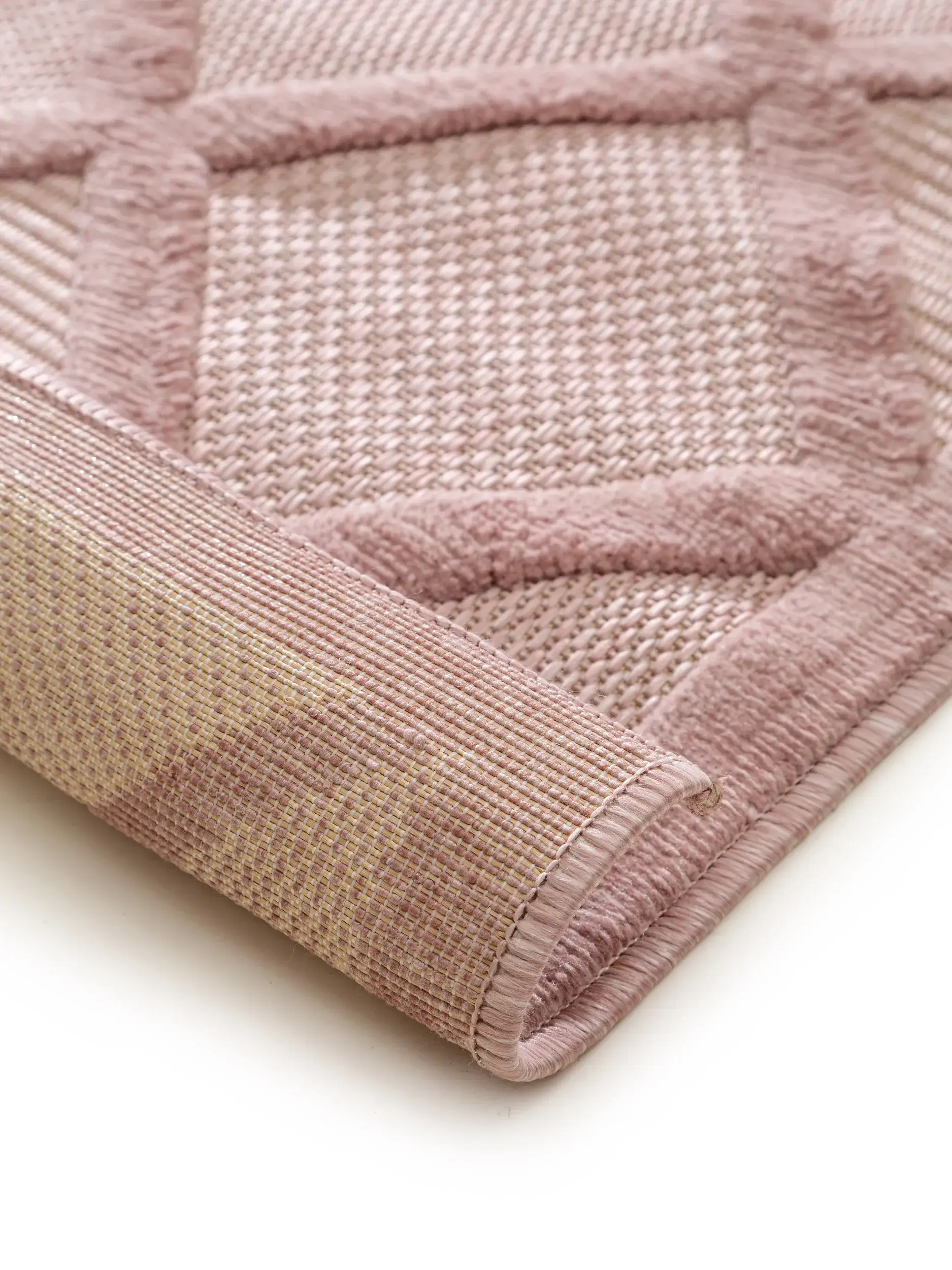 Tappeto di 100% Polipropilene in Rosa con pelo alto 100% Polipropilene da benuta nest