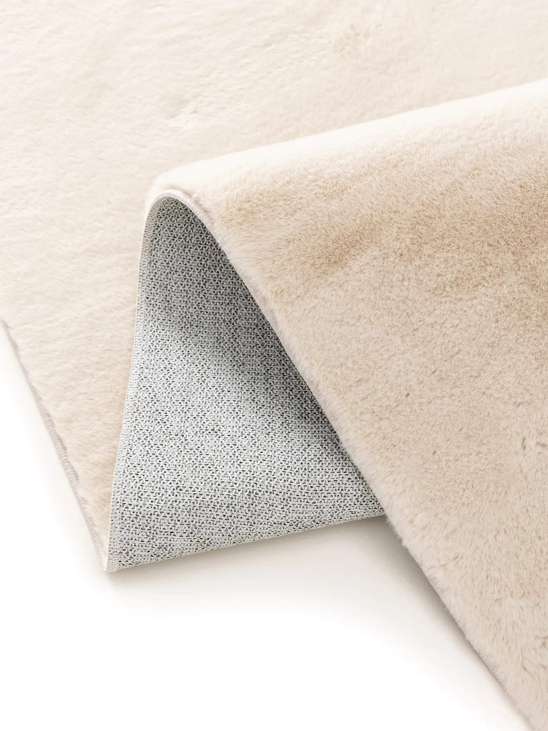 Tapete de 100% Polyester em Beige com pelo de 100% Polyester de altura da benuta Basic