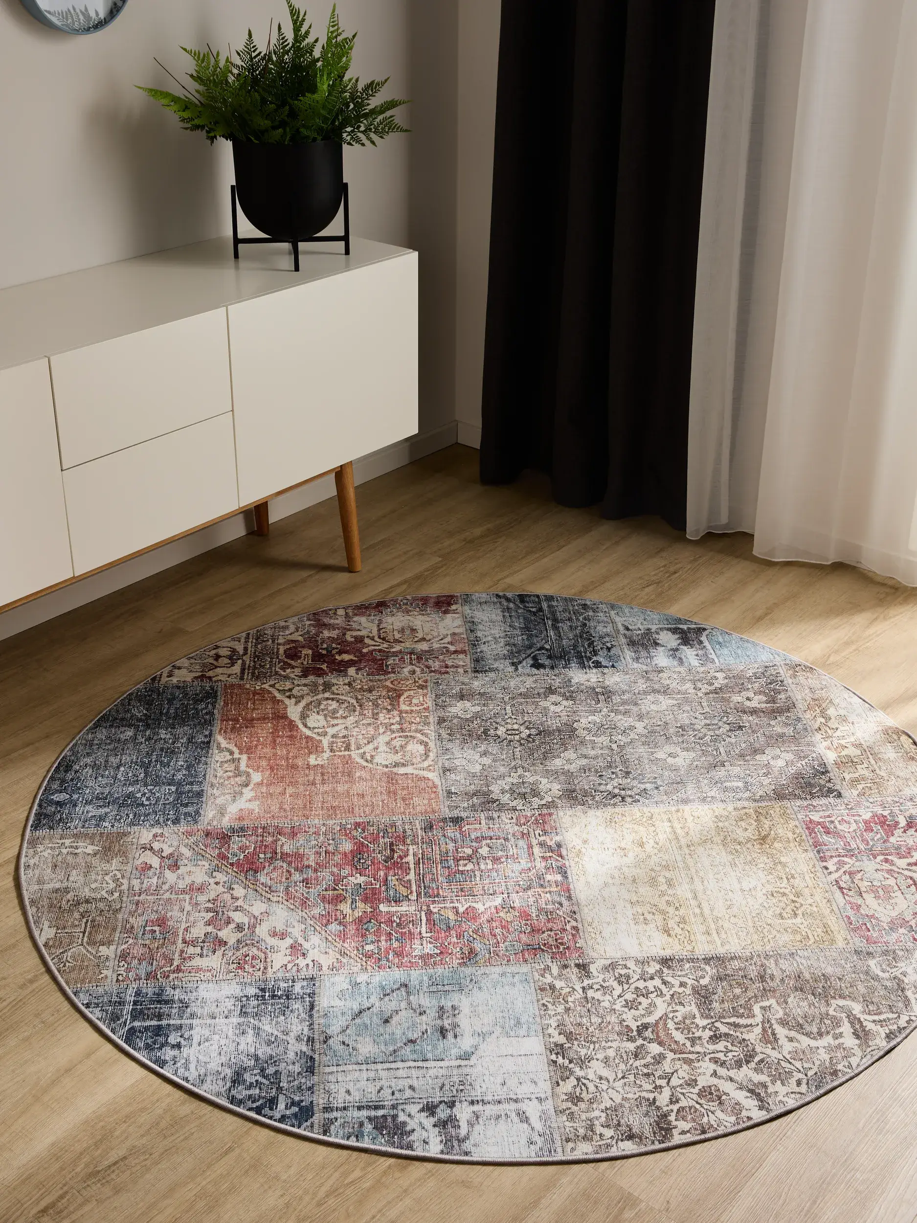Teppich aus 100% Polyester in Multicolor mit 100% Polyester hohem Flor von benuta Basic