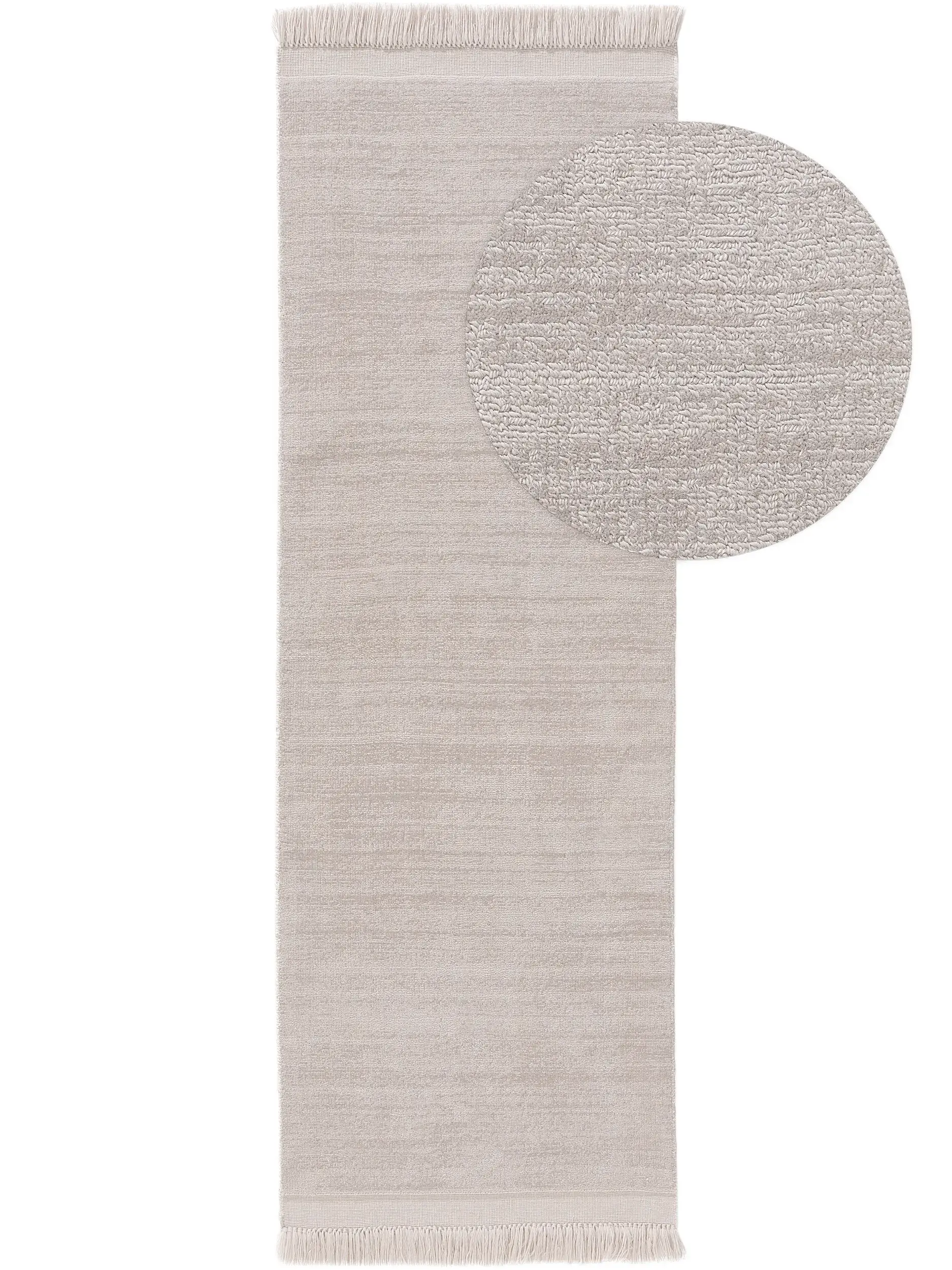 Teppich Jade aus 80% Polyester, 20% Baumwolle in Grau von benuta Pure