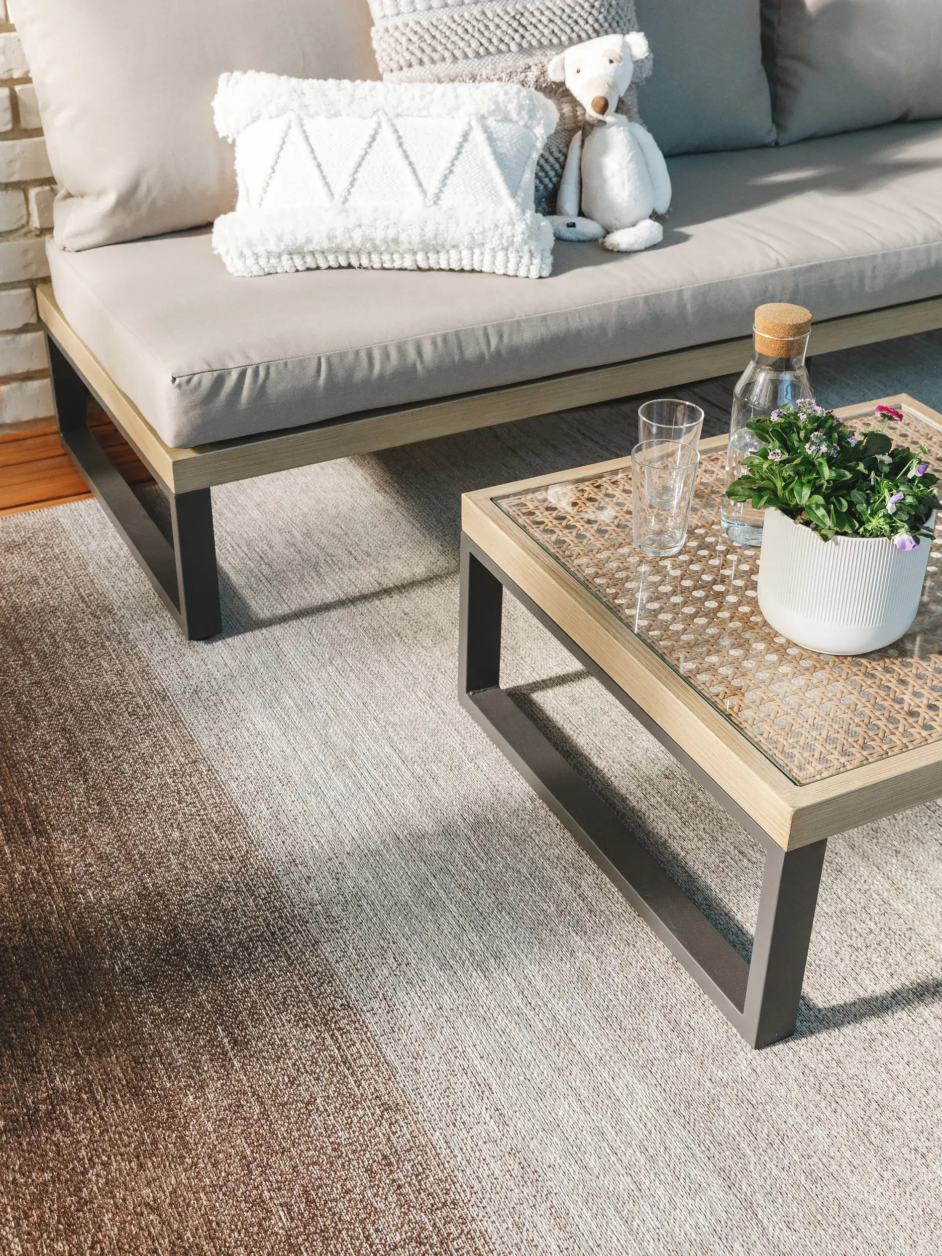 Teppich aus 100% Polyester (recyceltes PET) in Multicolor mit 100% Polyester (recyceltes PET) hohem Flor von benuta Nest