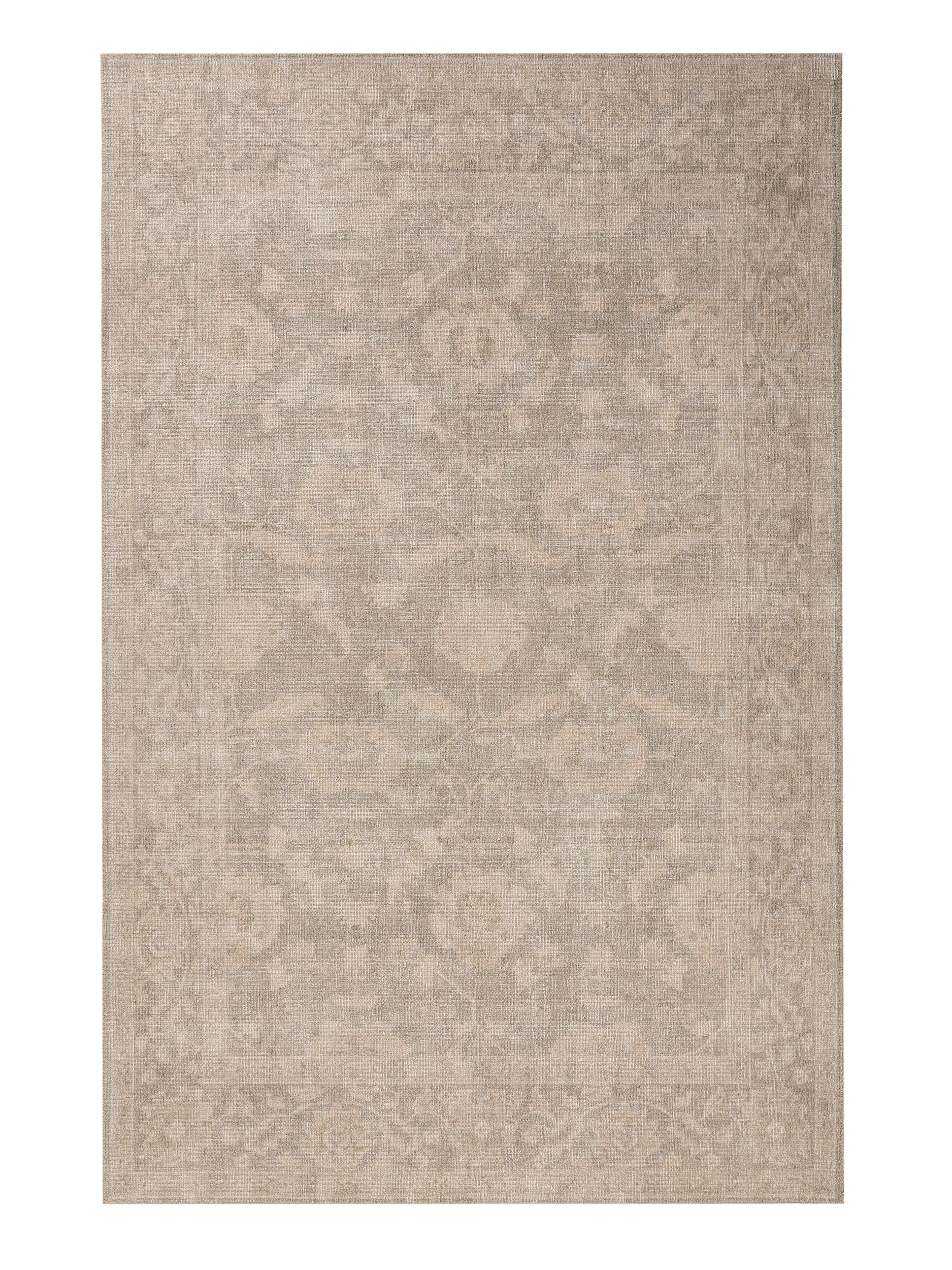 Teppich aus 50% Polyester, 50% Polycotton in Beige mit 50% Polyester, 50% Polycotton hohem Flor von benuta Nest