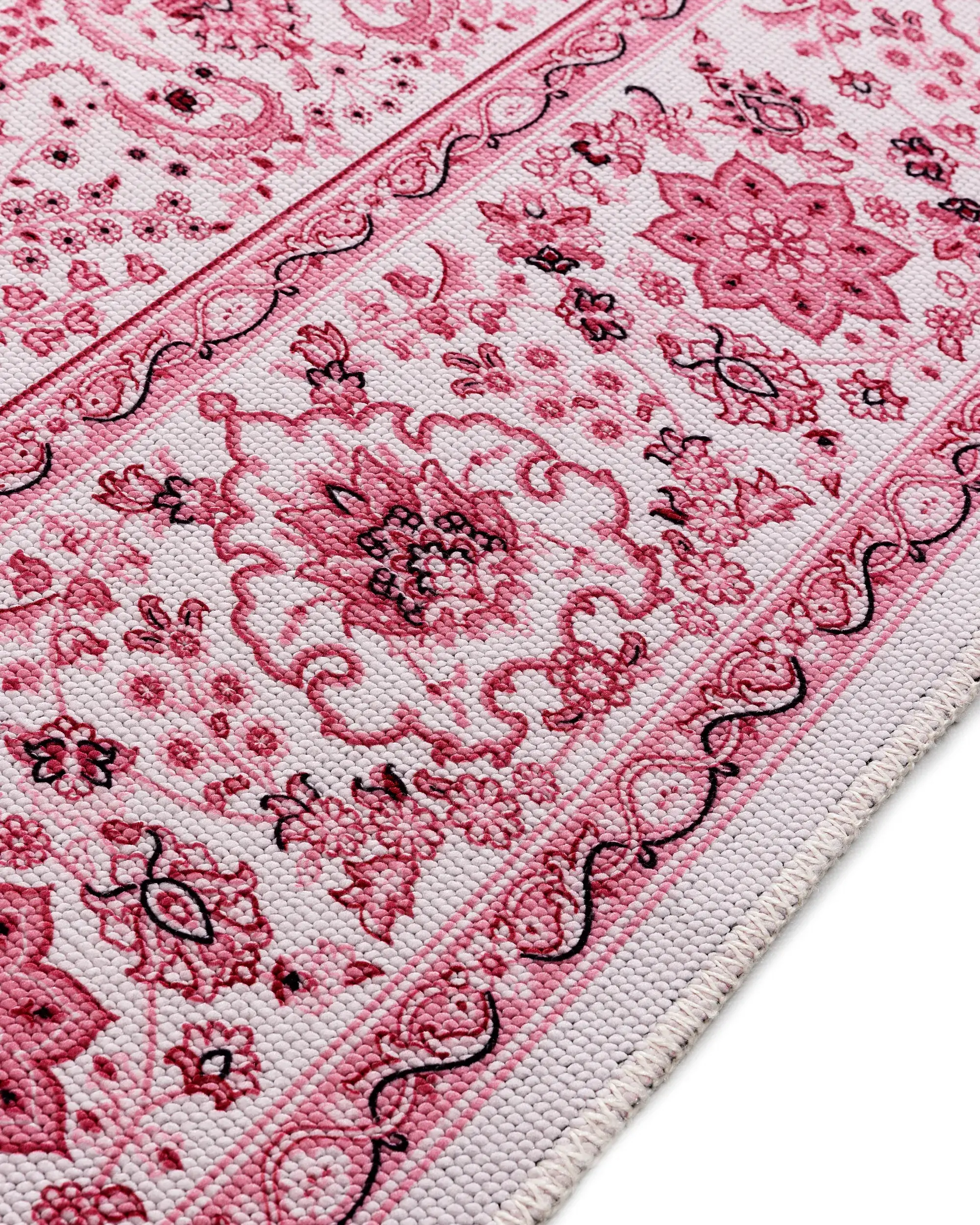 Matta av 70% Polyester, 30% Bomull i Rosa med 70% Polyester, 30% Bomull hög lugg från benuta POP