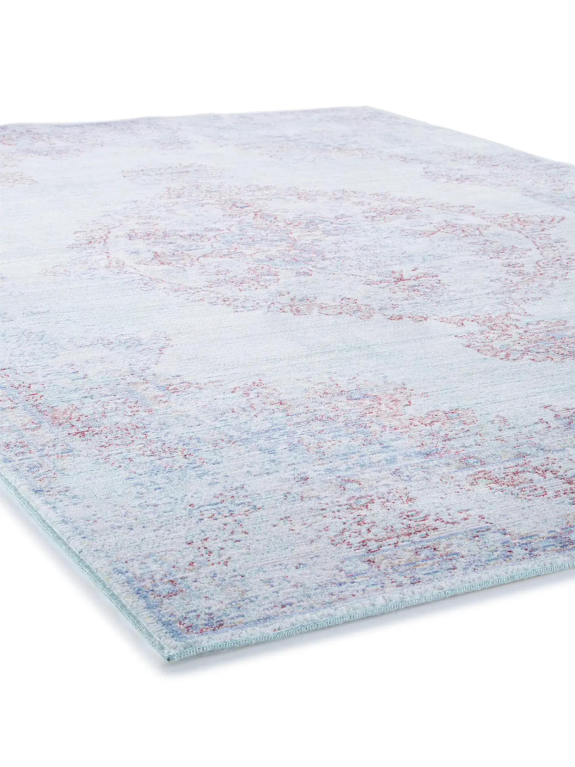 Tappeto di 100% Poliestere in Azzurro con pelo alto 100% Poliestere da benuta