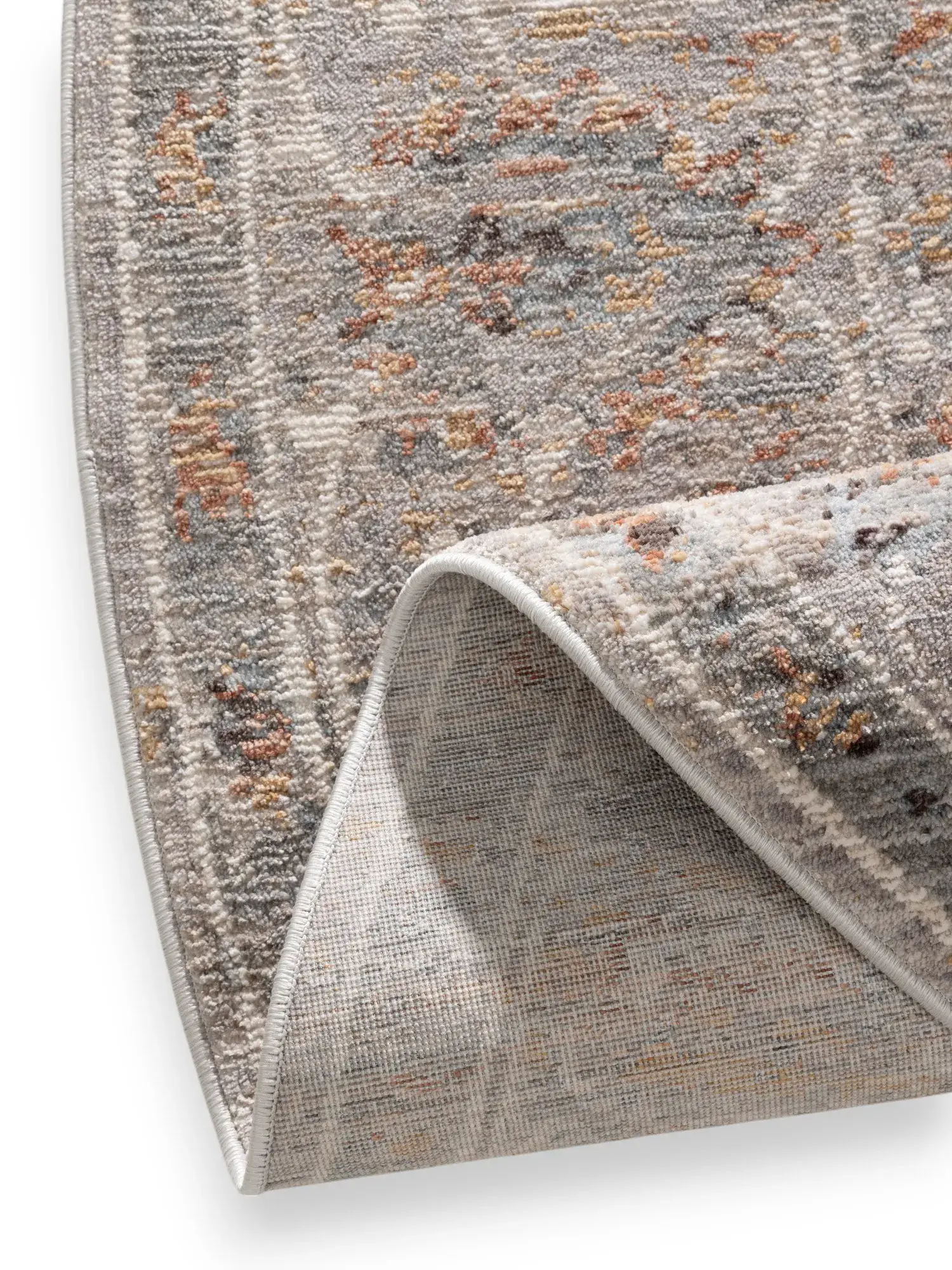 Teppich aus 100% Polyester in Grau mit 100% Polyester hohem Flor von benuta Nest
