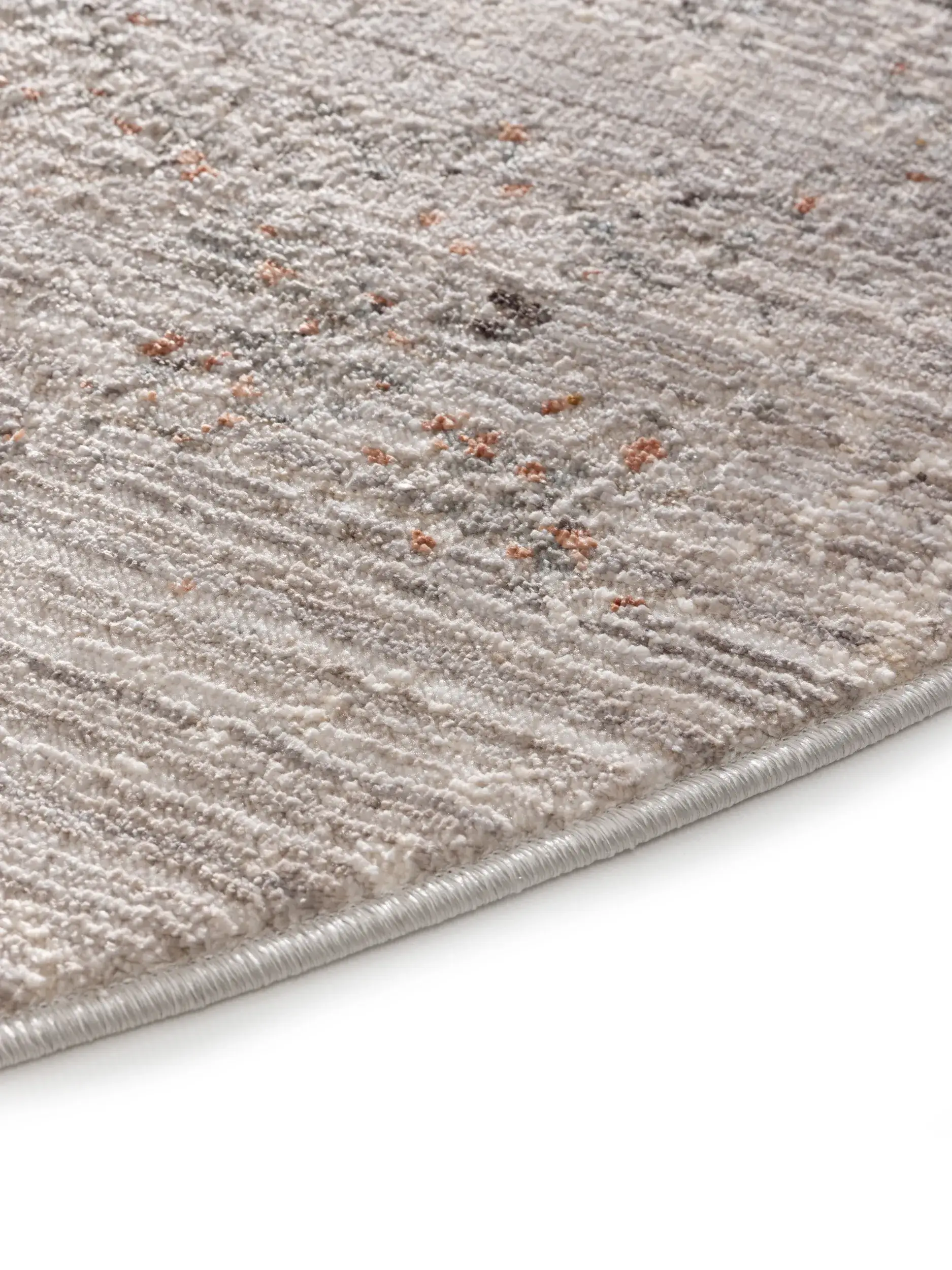 Teppich aus 100% Polyester in Grau mit 100% Polyester hohem Flor von benuta Nest