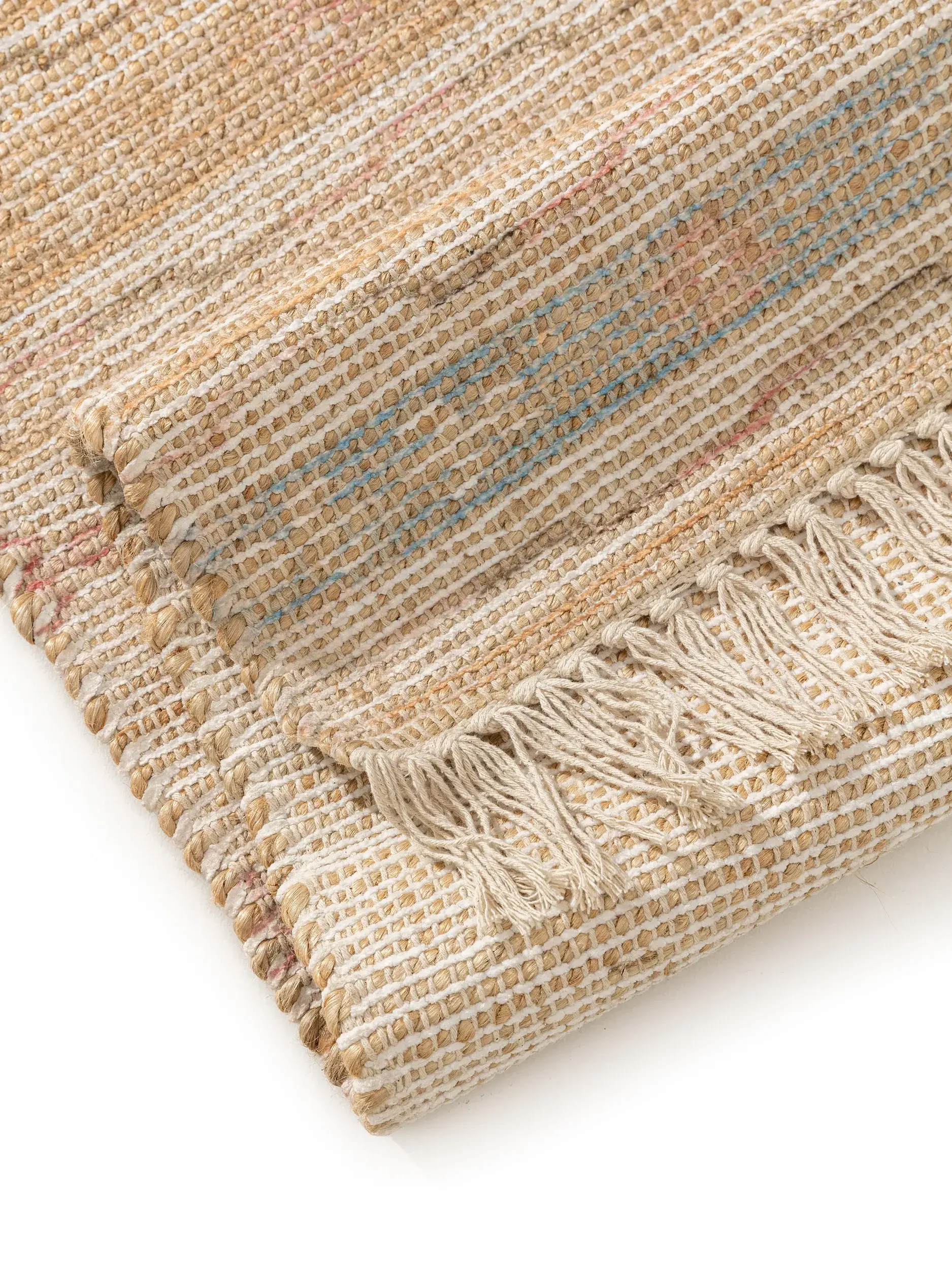 Tapete de 68% Jute, 20% Polyester, 12% Baumwolle em Multicolor com pelo de 68% Jute, 20% Polyester, 12% Baumwolle de altura da benuta Pop