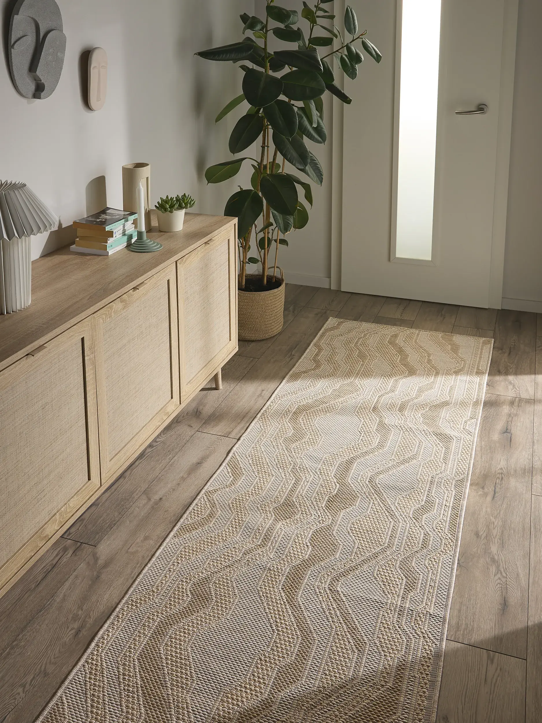 Teppich aus 100% Polypropylen in Weiß mit 100% Polypropylen hohem Flor von benuta Nest