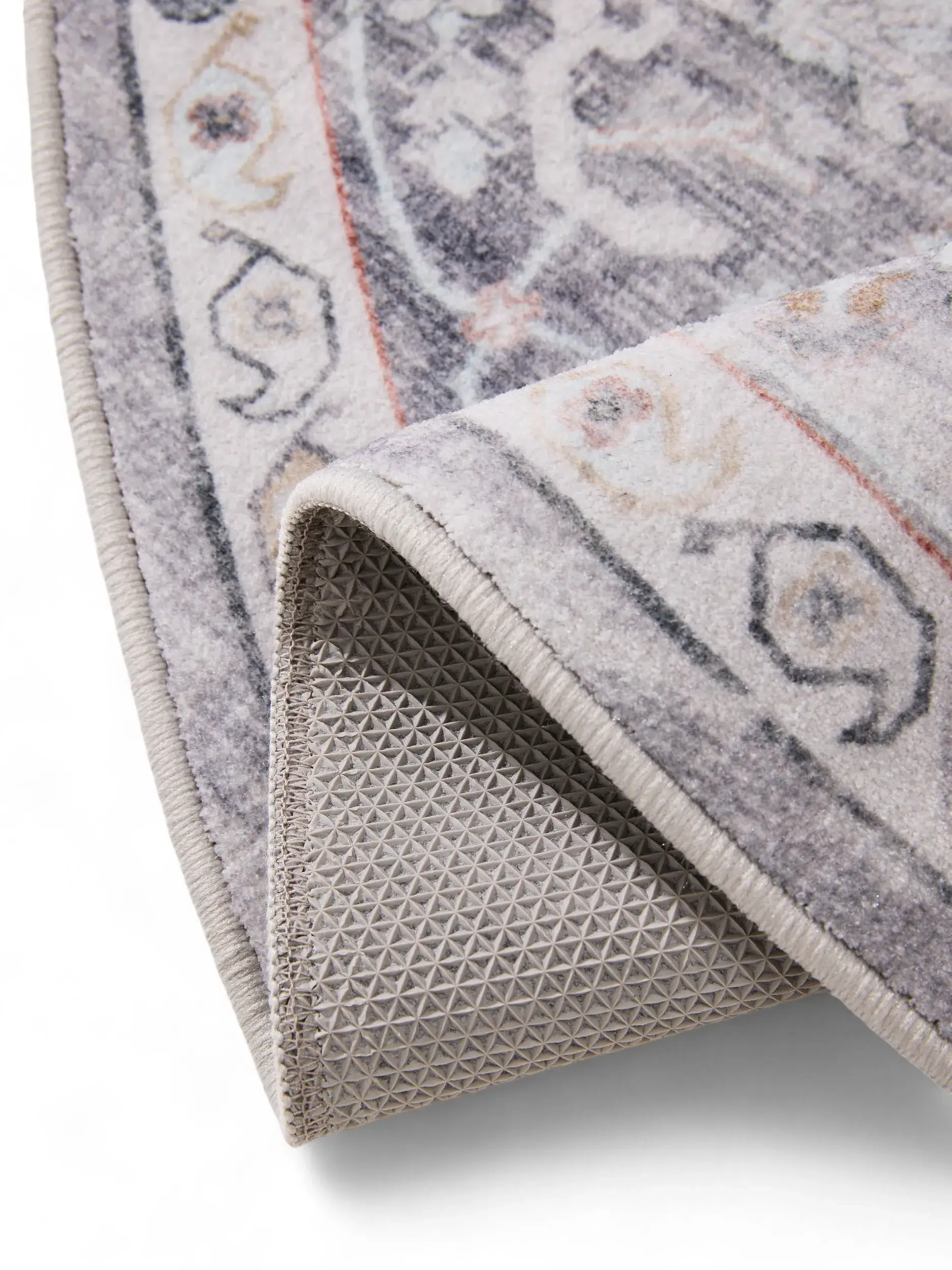 Matta av 100% Polyester i Grå med 100% Polyester hög lugg från benuta nest
