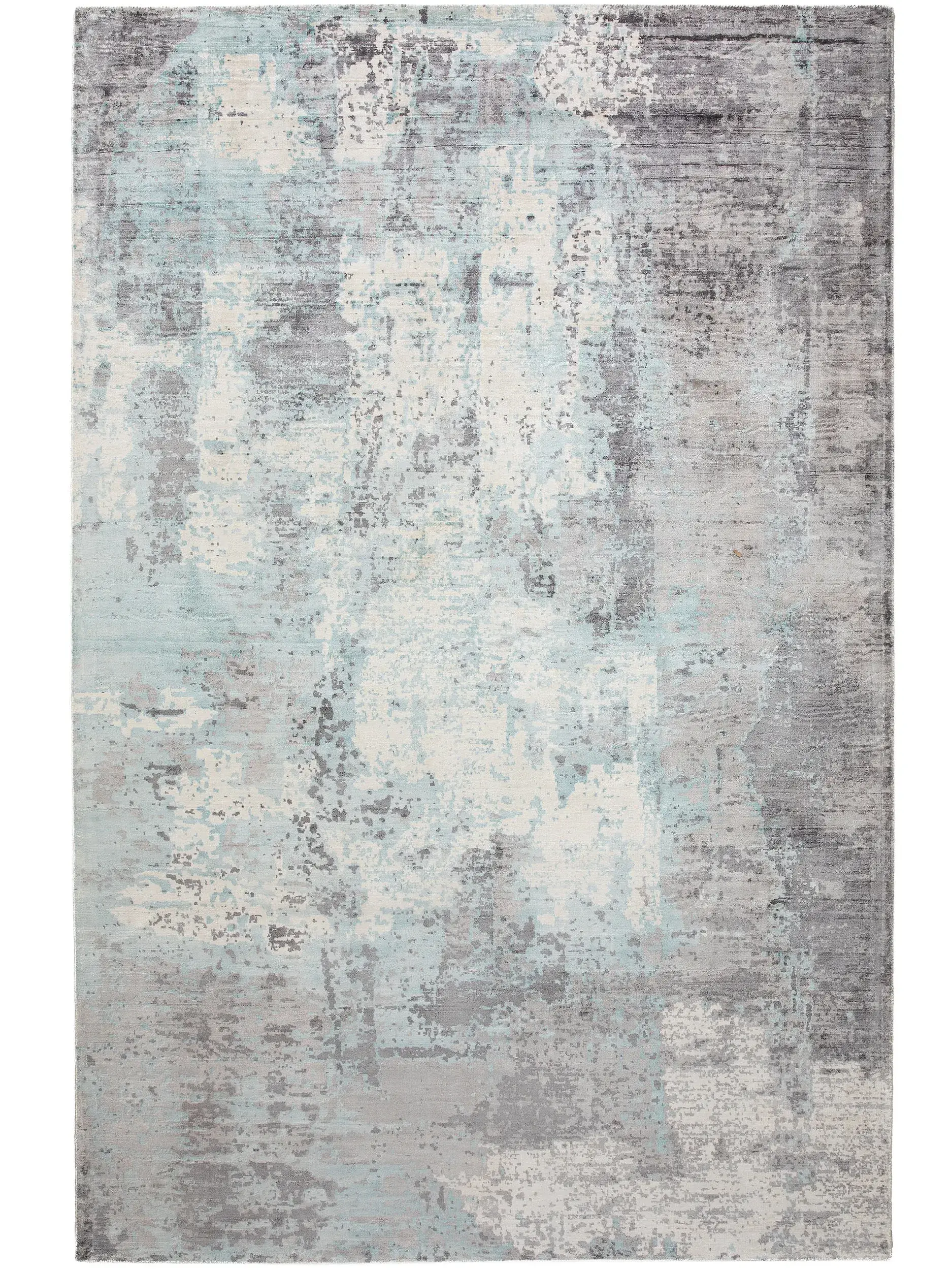 Teppich aus 100% Viskose in Blau mit 100% Viskose hohem Flor von benuta