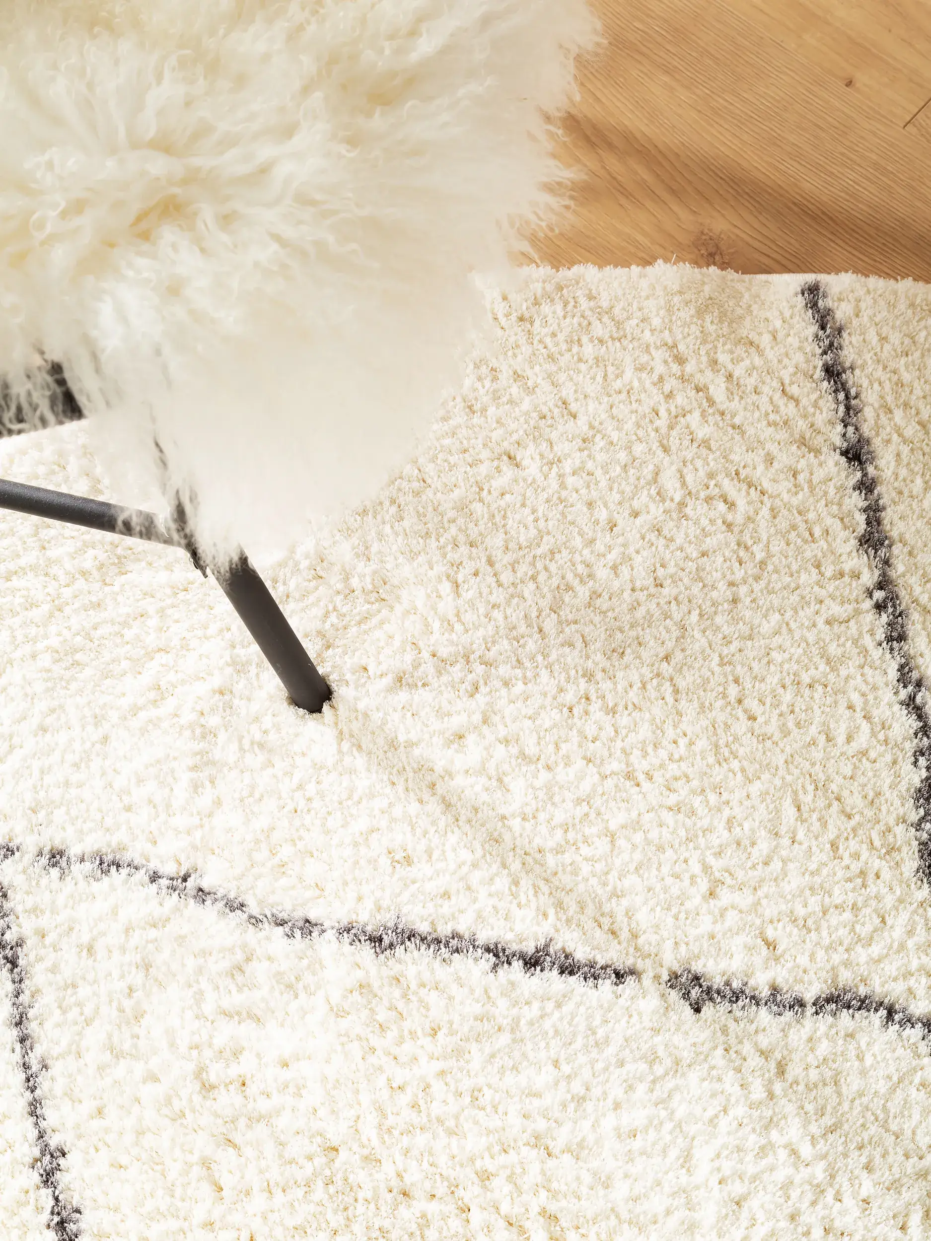 Matta av 100% Polyester (Mikrofiber) i Beige med 100% Polyester (Mikrofiber) hög lugg från benuta nest
