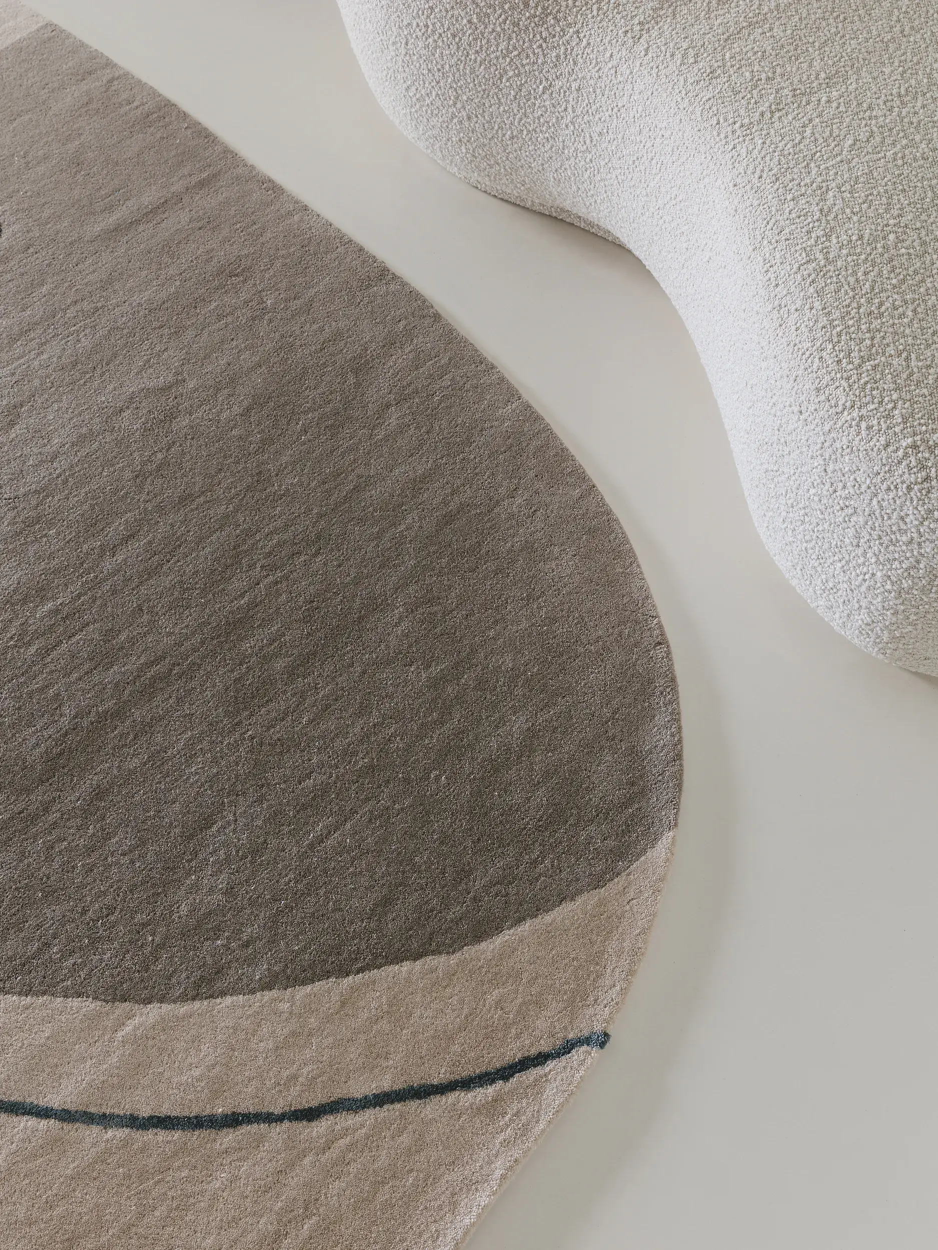 Tapis en 90% Laine, 10% Viscose en Beige avec une pile de 90% Laine, 10% Viscose de hauteur de benuta pure