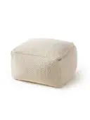 Handmade Wool Pouf Rocco White
