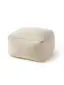 Handgefertigter Woll-Pouf Rocco Weiß