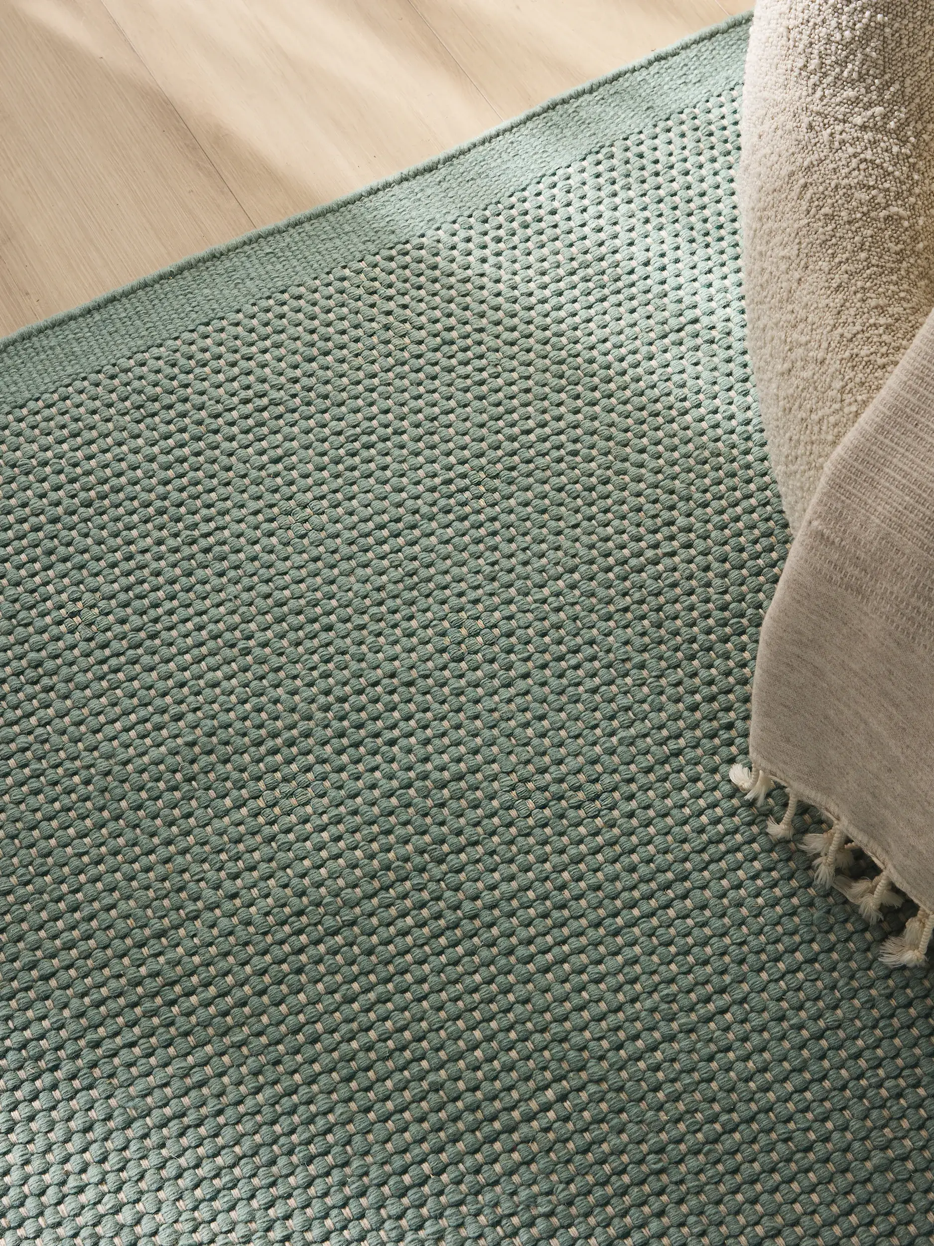 Dywan Rocco z 80% Wełna, 20% Bawełna w kolorze zielony od benuta pure