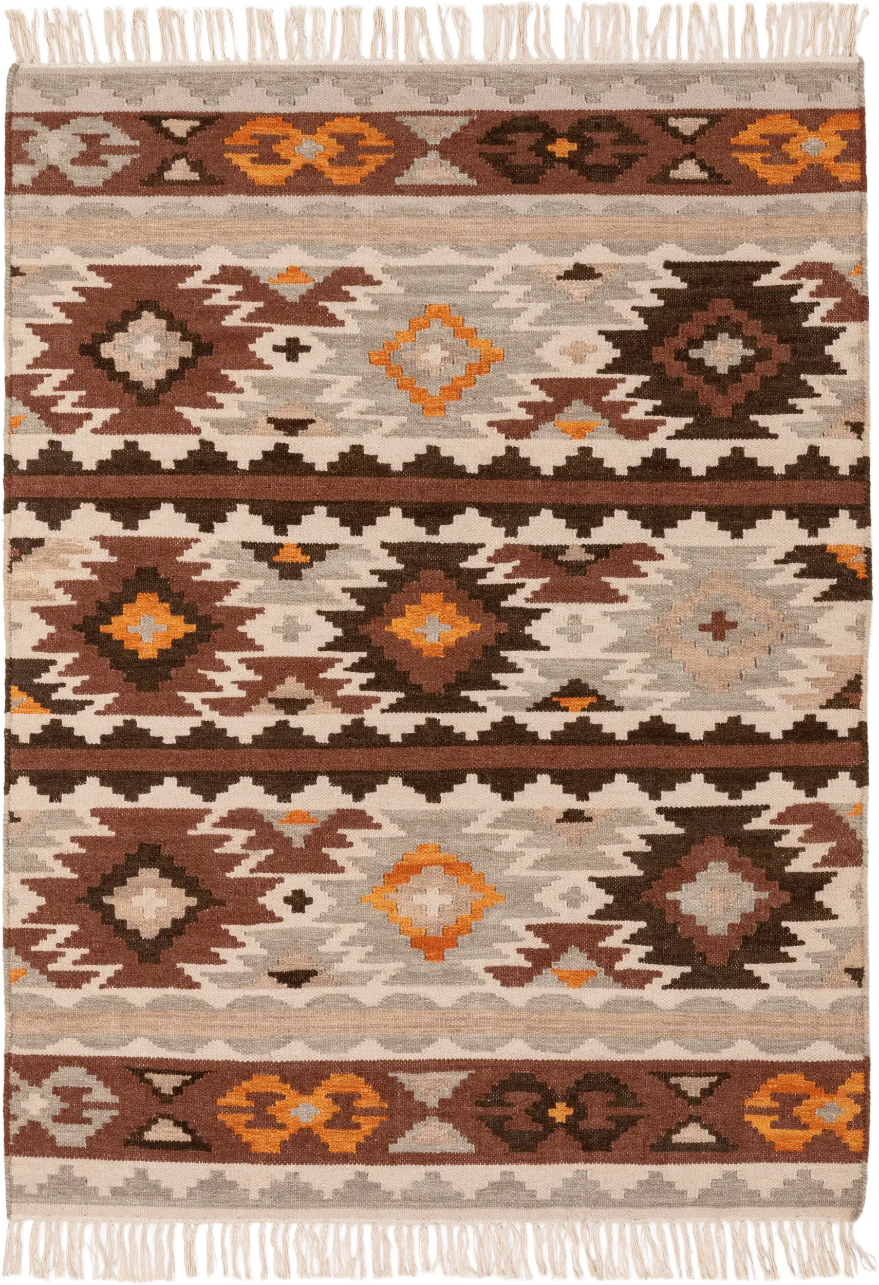 Teppich aus 90% Wolle, 10% Baumwolle in Multicolor mit 90% Wolle, 10% Baumwolle hohem Flor von benuta Pure