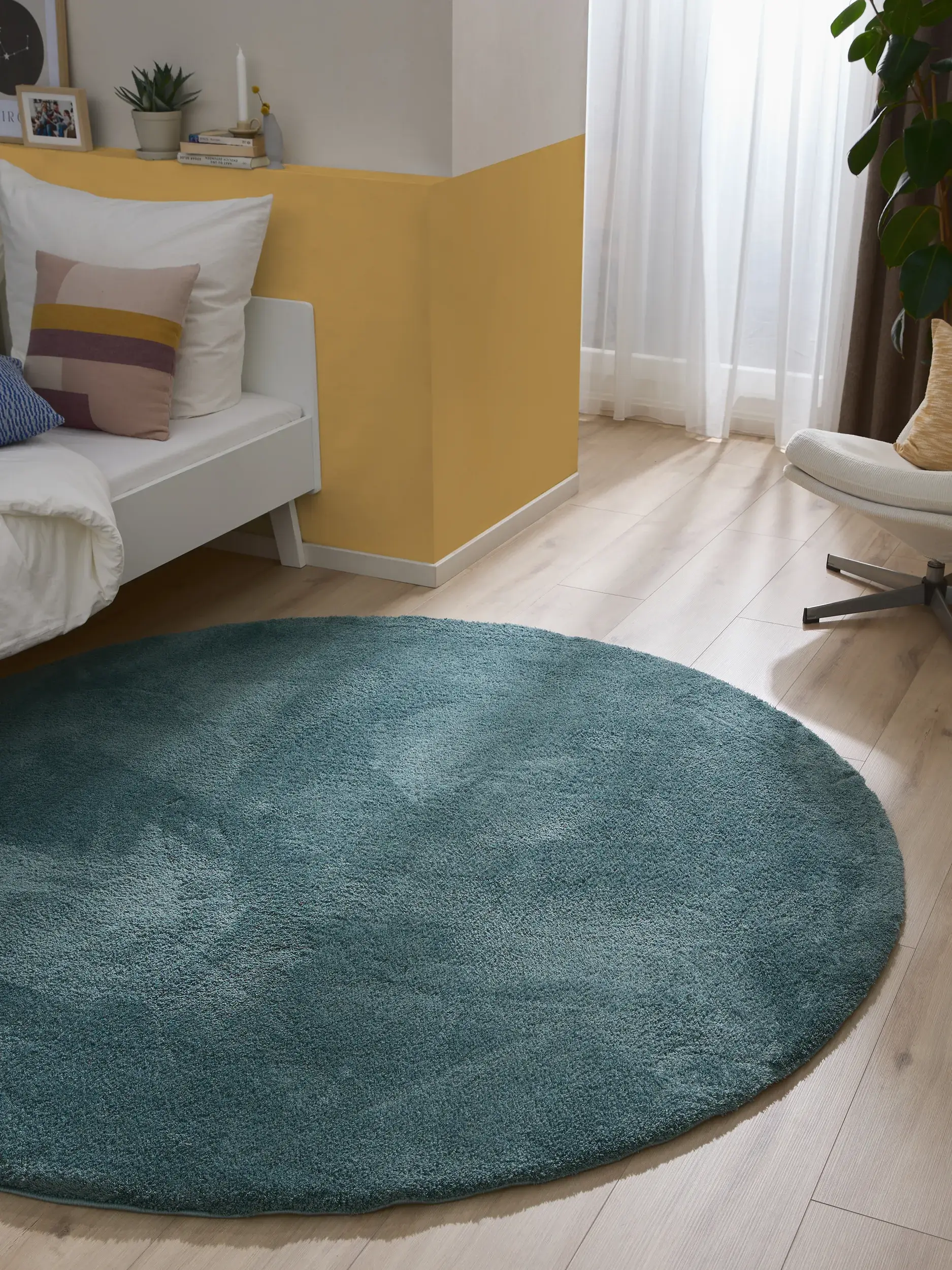Tappeto Soda di 100% Poliestere (Microfibra) in Azzurro di benuta nest
