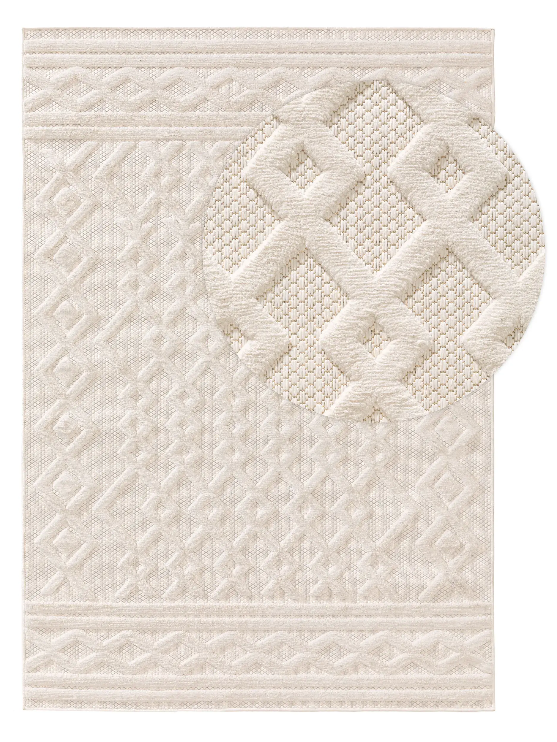 Teppe av 100% Polypropylen i Beige med 100% Polypropylen høy lugg fra benuta Nest