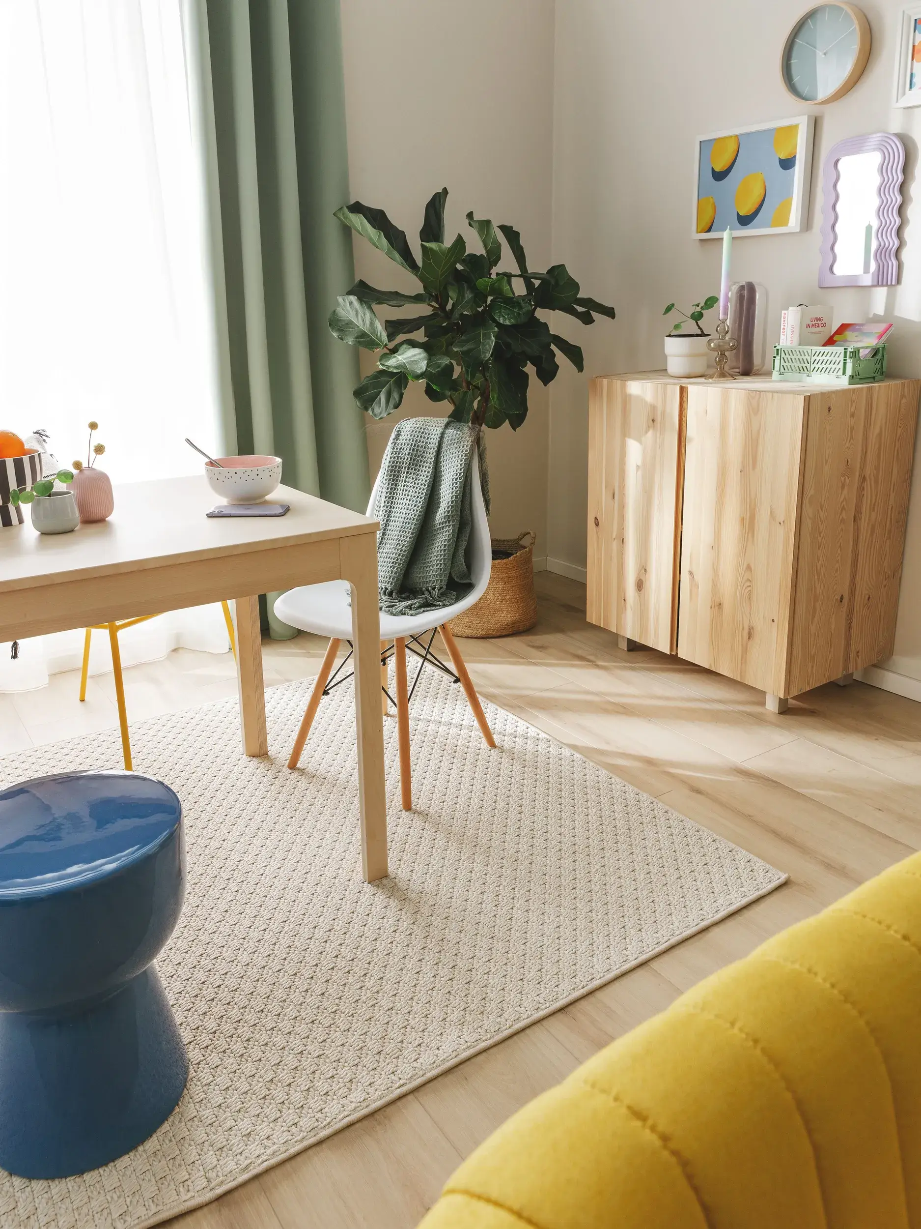 Teppich aus 100% Polypropylen in Weiß mit 100% Polypropylen hohem Flor von benuta Pop
