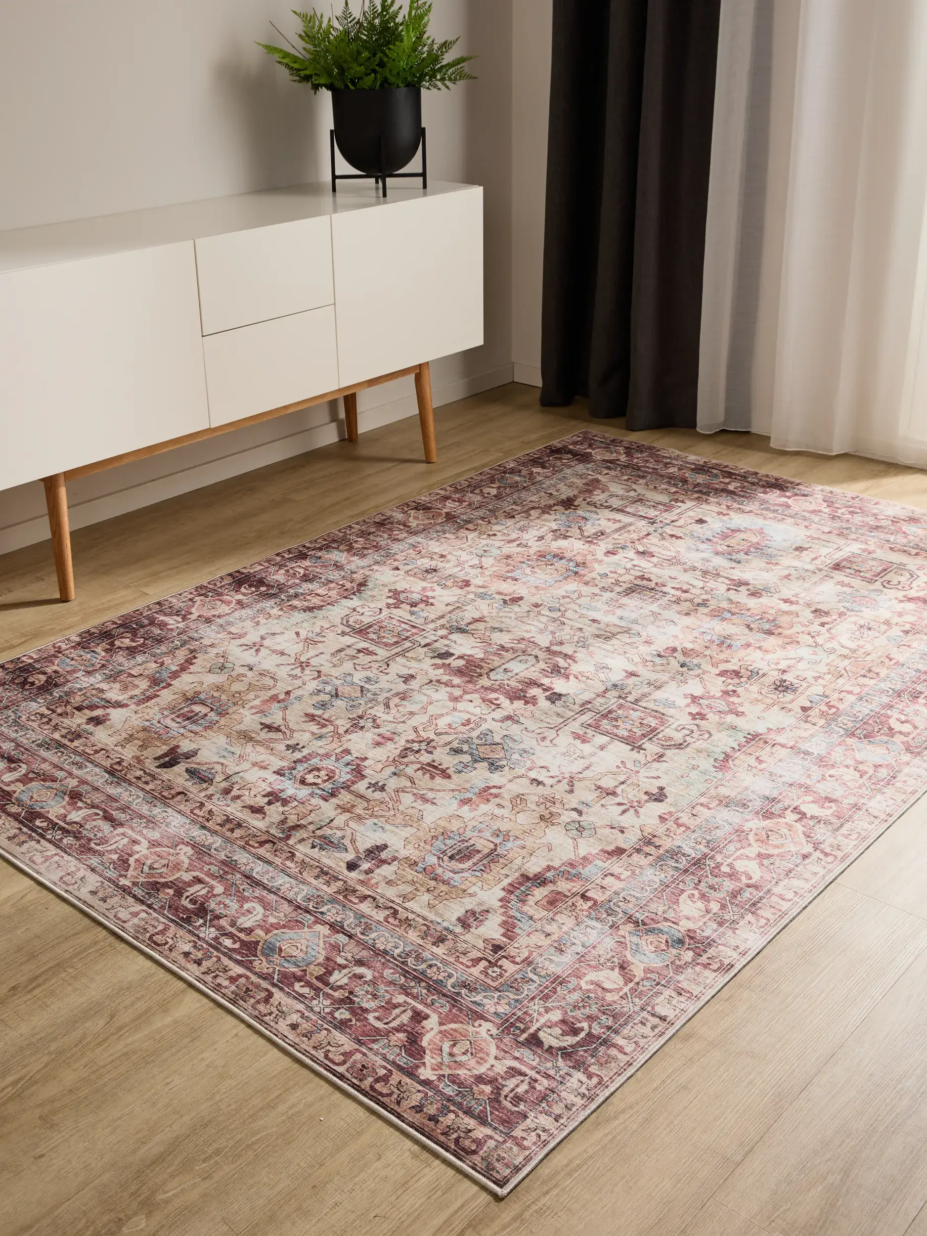 Rug made of 100% Polyester in Multicolour with a 100% Polyester high pile by benuta Basic