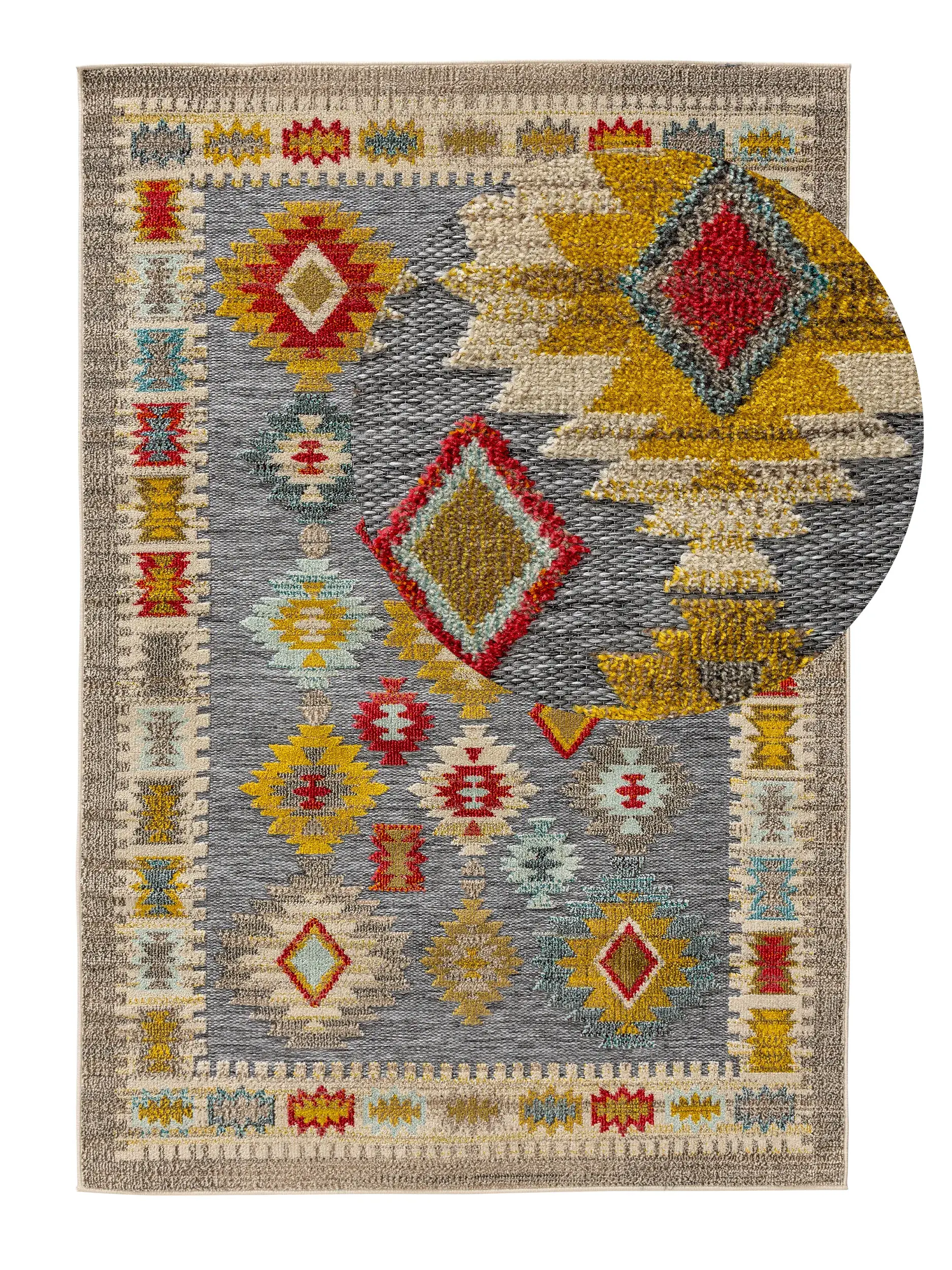 Rug made of 100% Polypropylen in Multicolour with a 100% Polypropylen high pile by benuta Nest