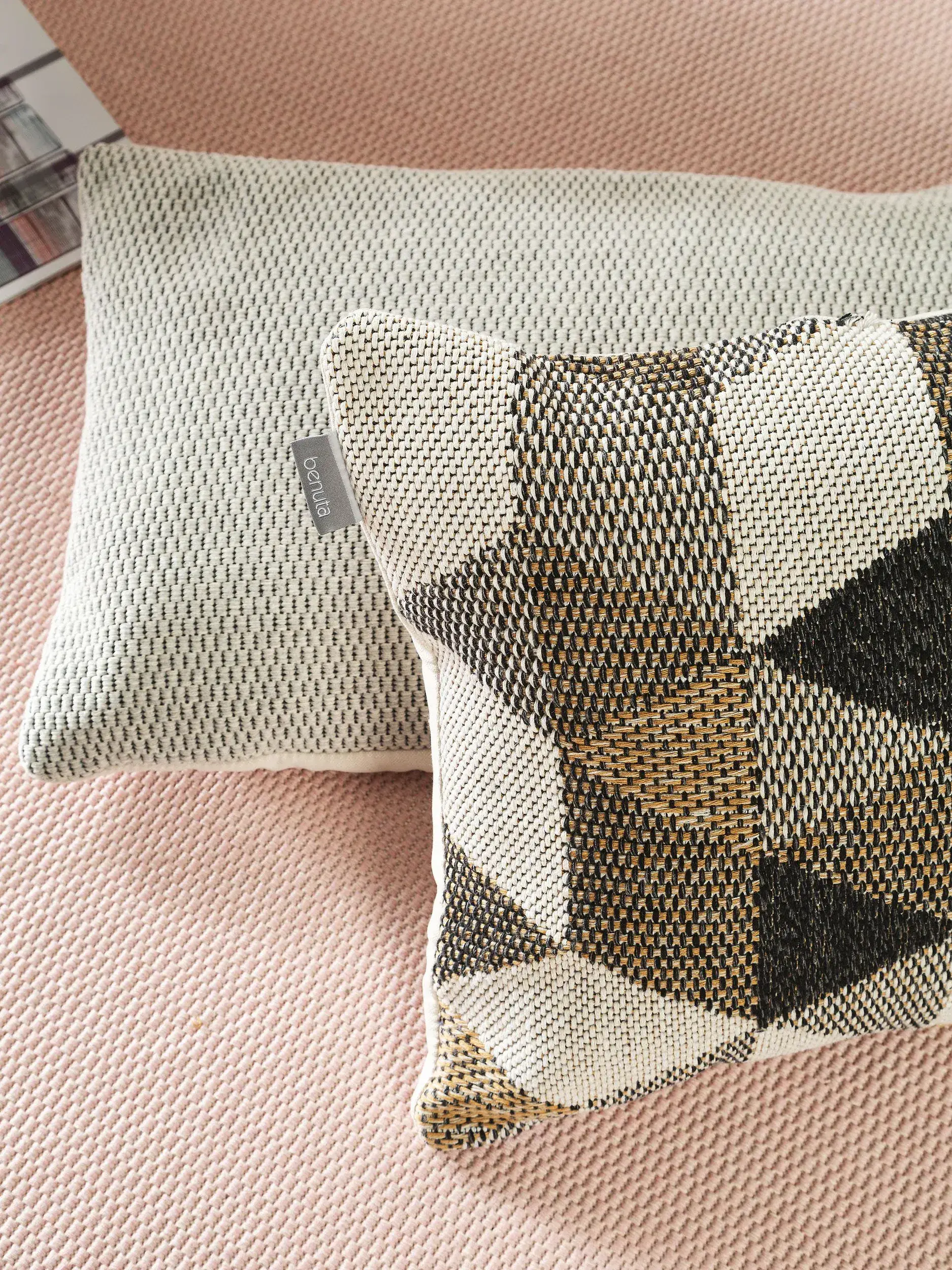 Kissenbezug Barca Beige/Schwarz com design Abstrakt em 100% bavlna da benuta Nest