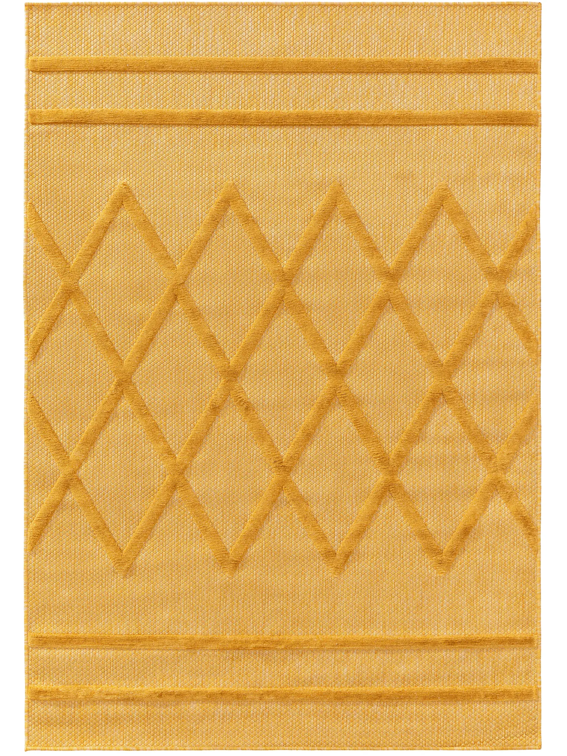 Rug made of 100% Polypropylen in Gelb with a 100% Polypropylen high pile by benuta Nest