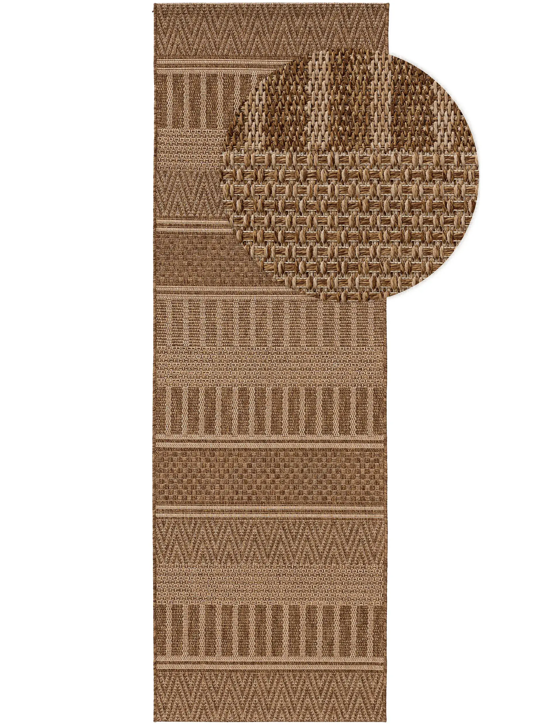 Rug made of 100% Polypropylen in Brown with a 100% Polypropylen high pile by benuta Nest