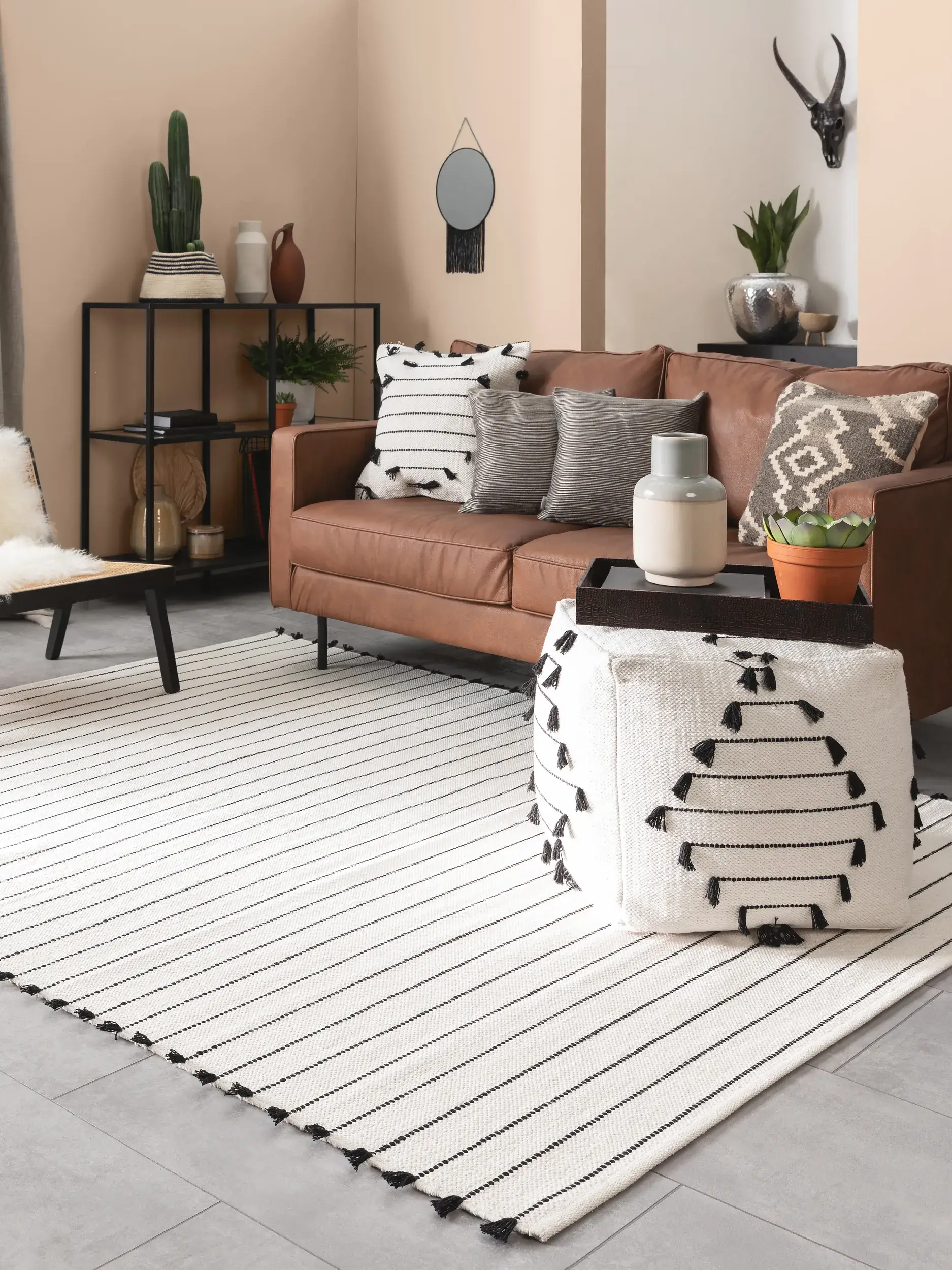 Alfombra de 100% Algodón en Blanco con un pelo de {{Placeholder_Pile Height}} de altura de benuta POP