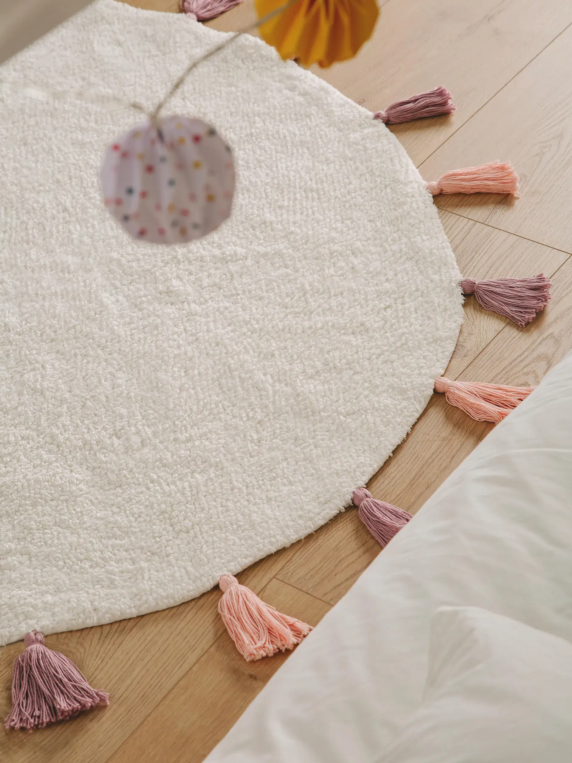 Rug made of 100% Baumwolle in Weiß with a 100% Baumwolle high pile by Lytte