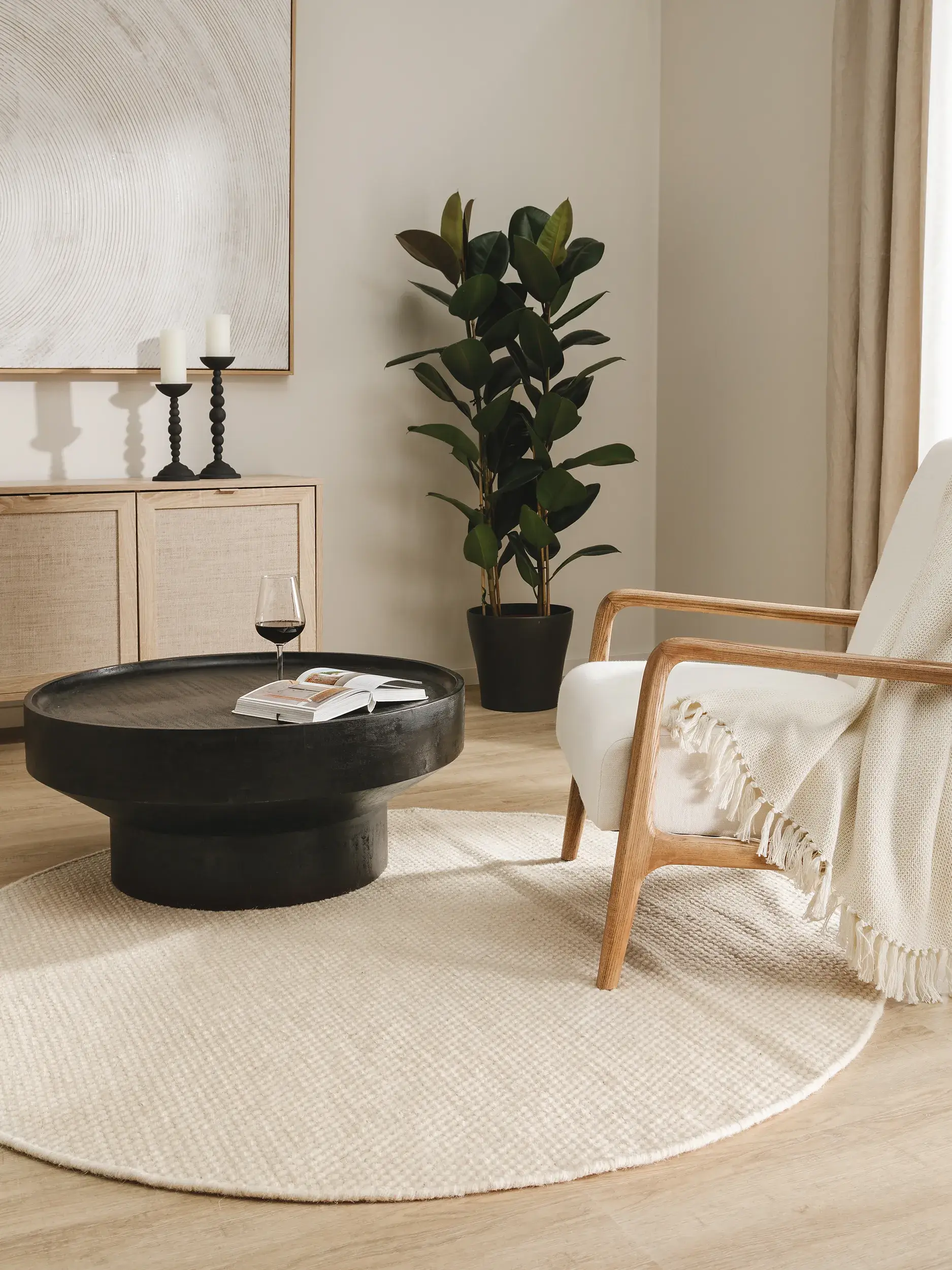 Alfombra de 80% Lana, 20% Algodón en Blanco con un pelo de {{Placeholder_Pile Height}} de altura de benuta pure