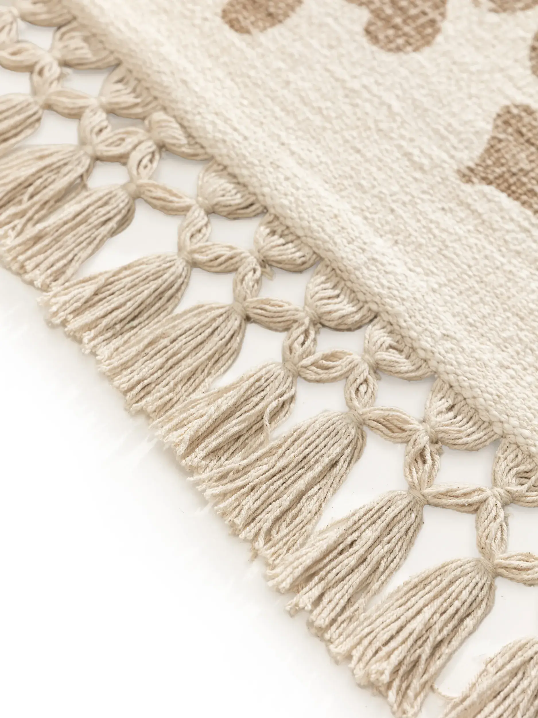 Teppich aus 100% Baumwolle in Beige mit 100% Baumwolle hohem Flor von Lytte
