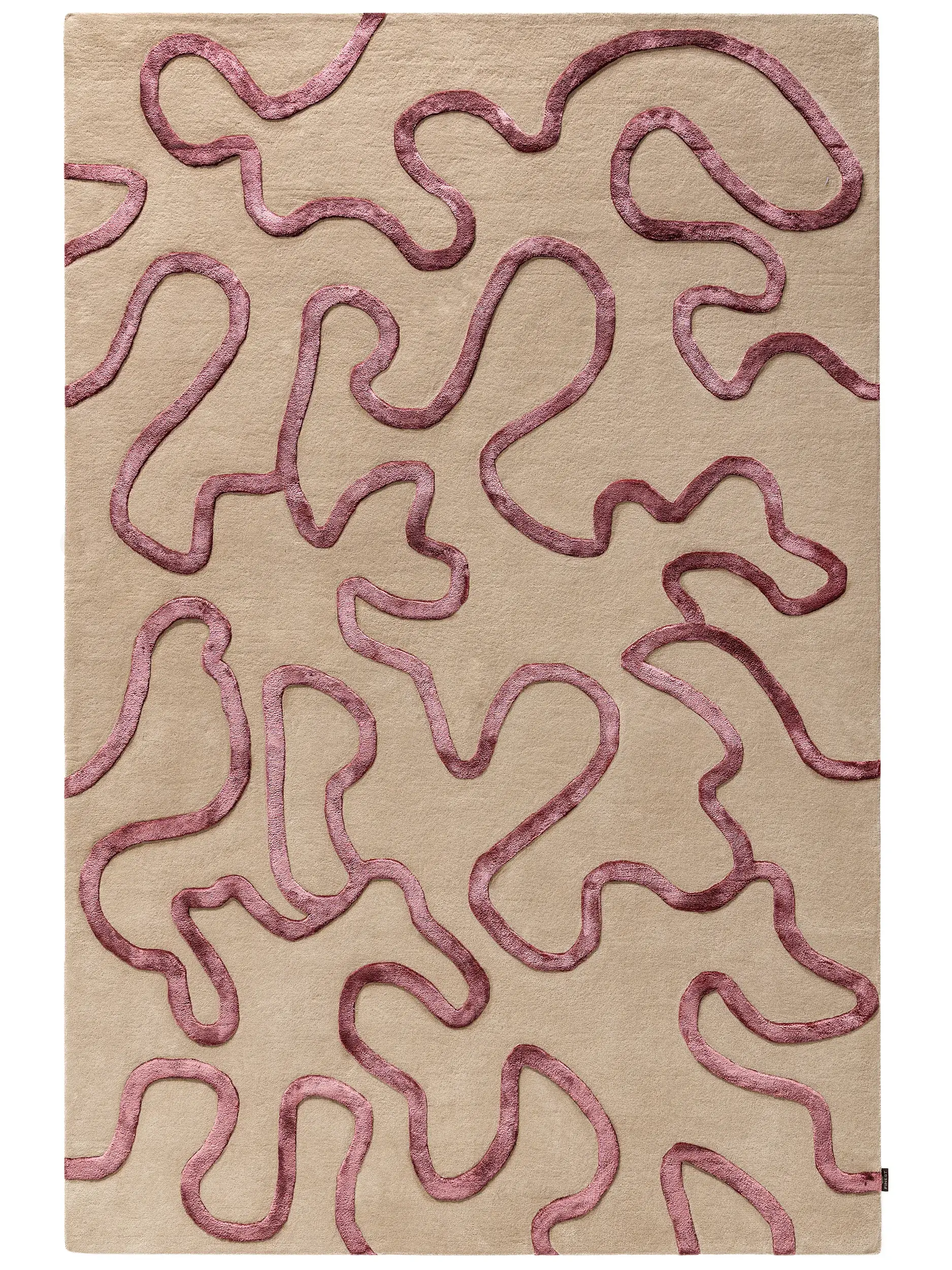 Teppe av 75% Wolle, 25% Lyocell (Tencel™) i Beige med 75% Wolle, 25% Lyocell (Tencel™) høy lugg fra benuta Finest